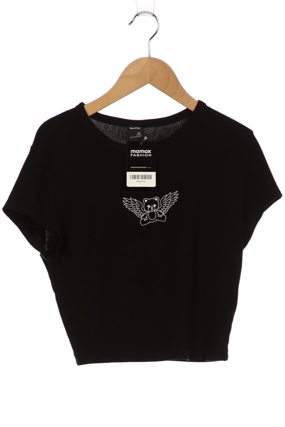 

bershka Damen T-Shirt, schwarz, Gr. 42