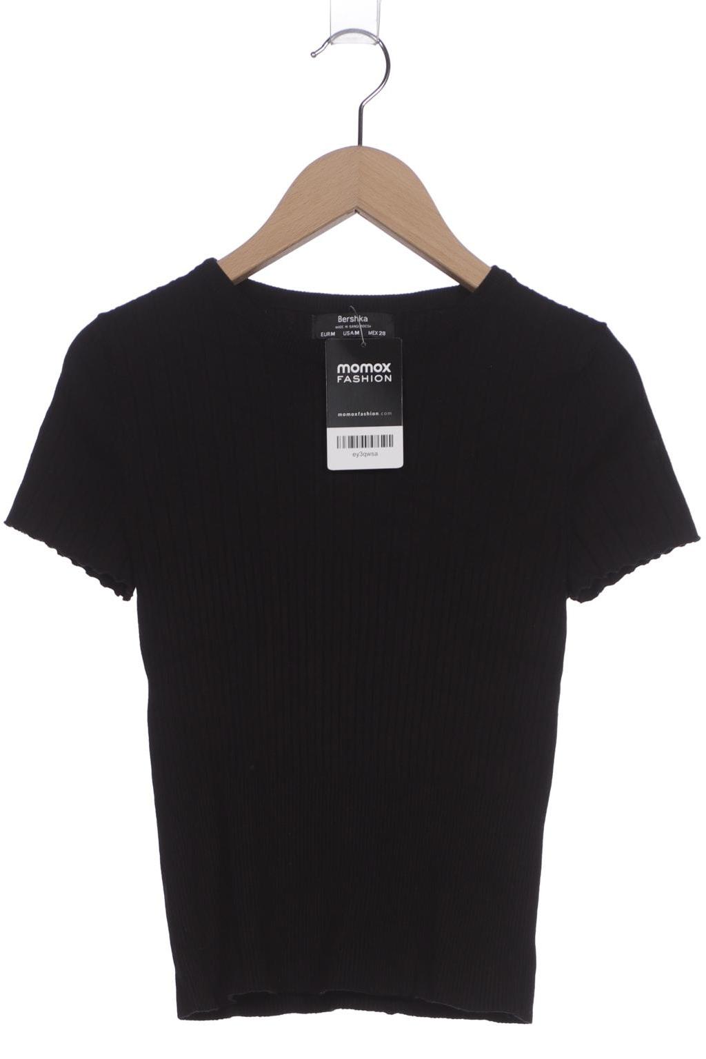 

bershka Damen T-Shirt, schwarz, Gr. 38