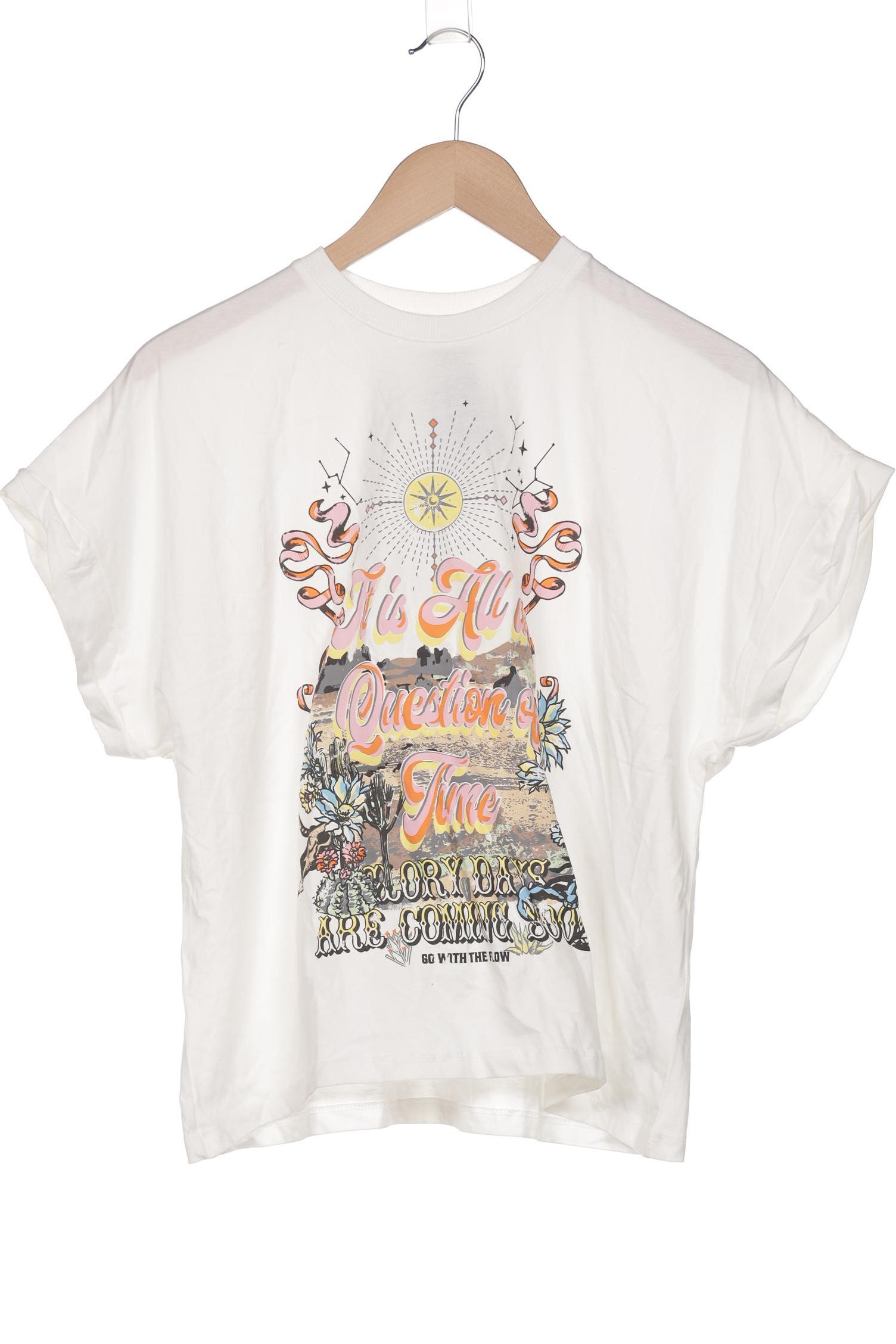 

bershka Damen T-Shirt, weiß, Gr. 34