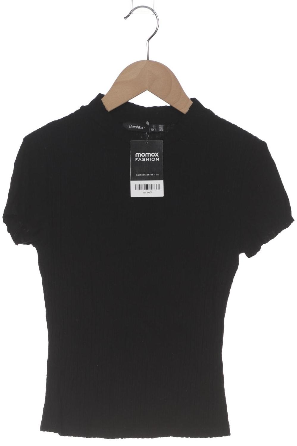 

bershka Damen T-Shirt, schwarz, Gr. 36