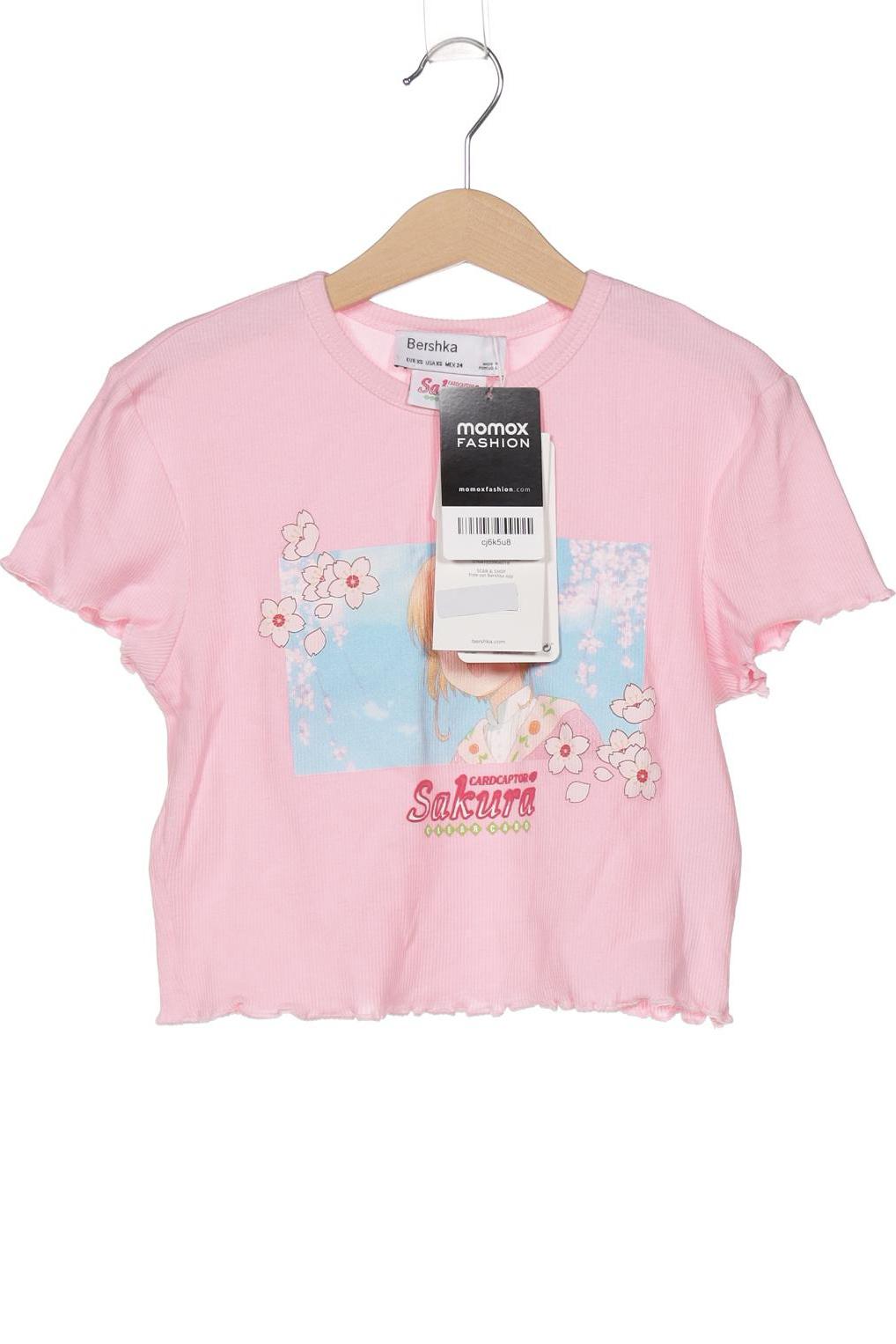 

bershka Damen T-Shirt, pink, Gr. 34