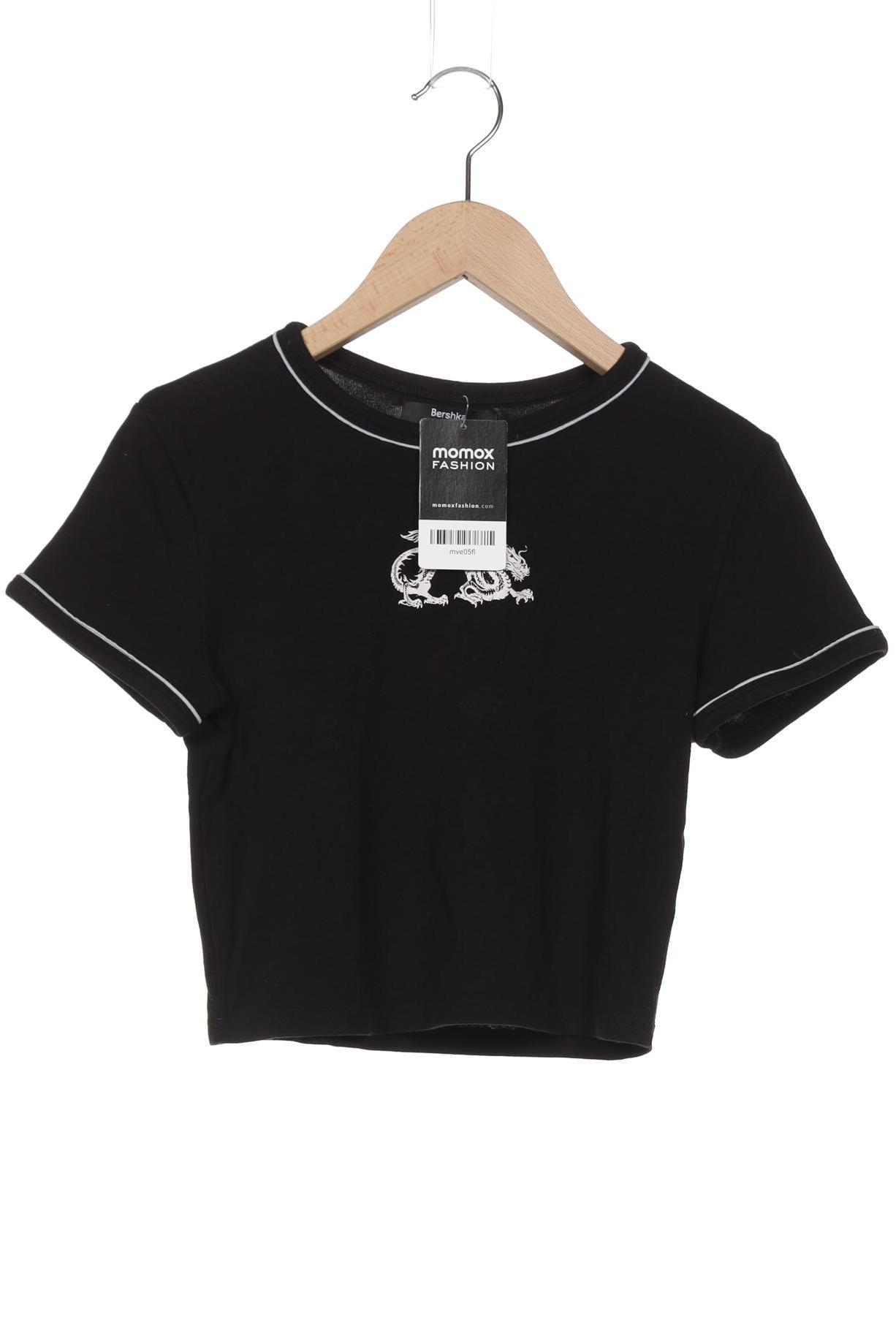 

bershka Damen T-Shirt, schwarz, Gr. 38