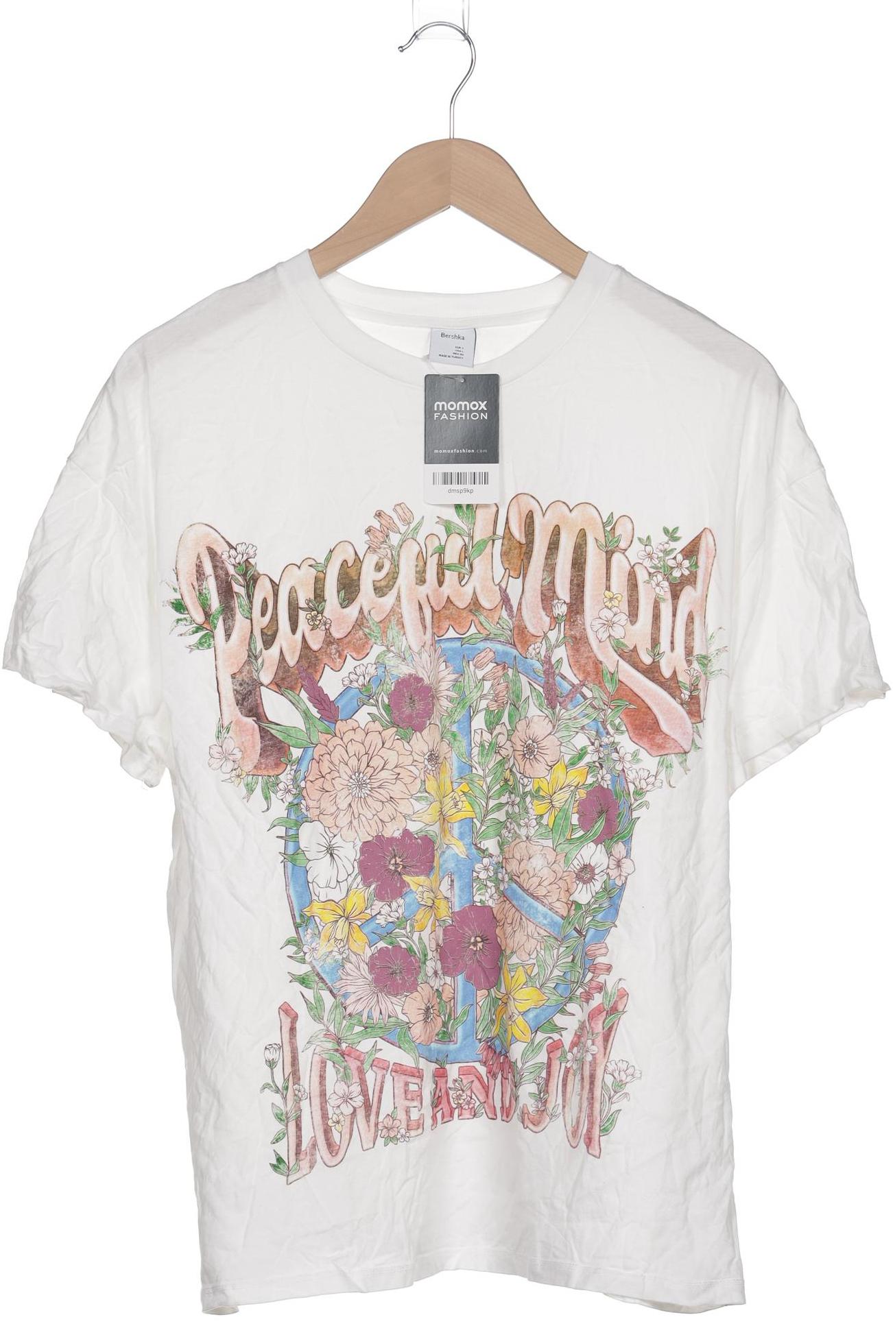 

bershka Damen T-Shirt, weiß, Gr. 42