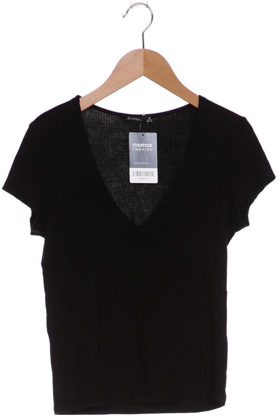 

bershka Damen T-Shirt, schwarz, Gr. 38