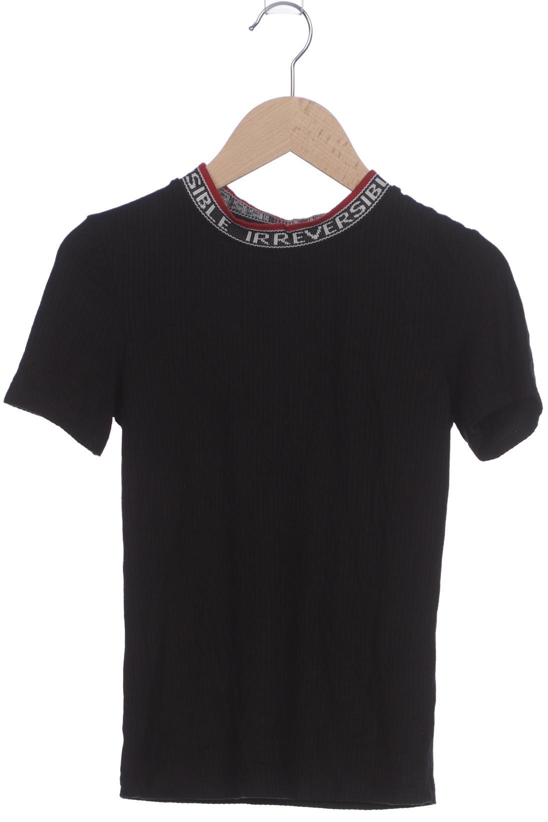 

bershka Damen T-Shirt, schwarz, Gr. 34