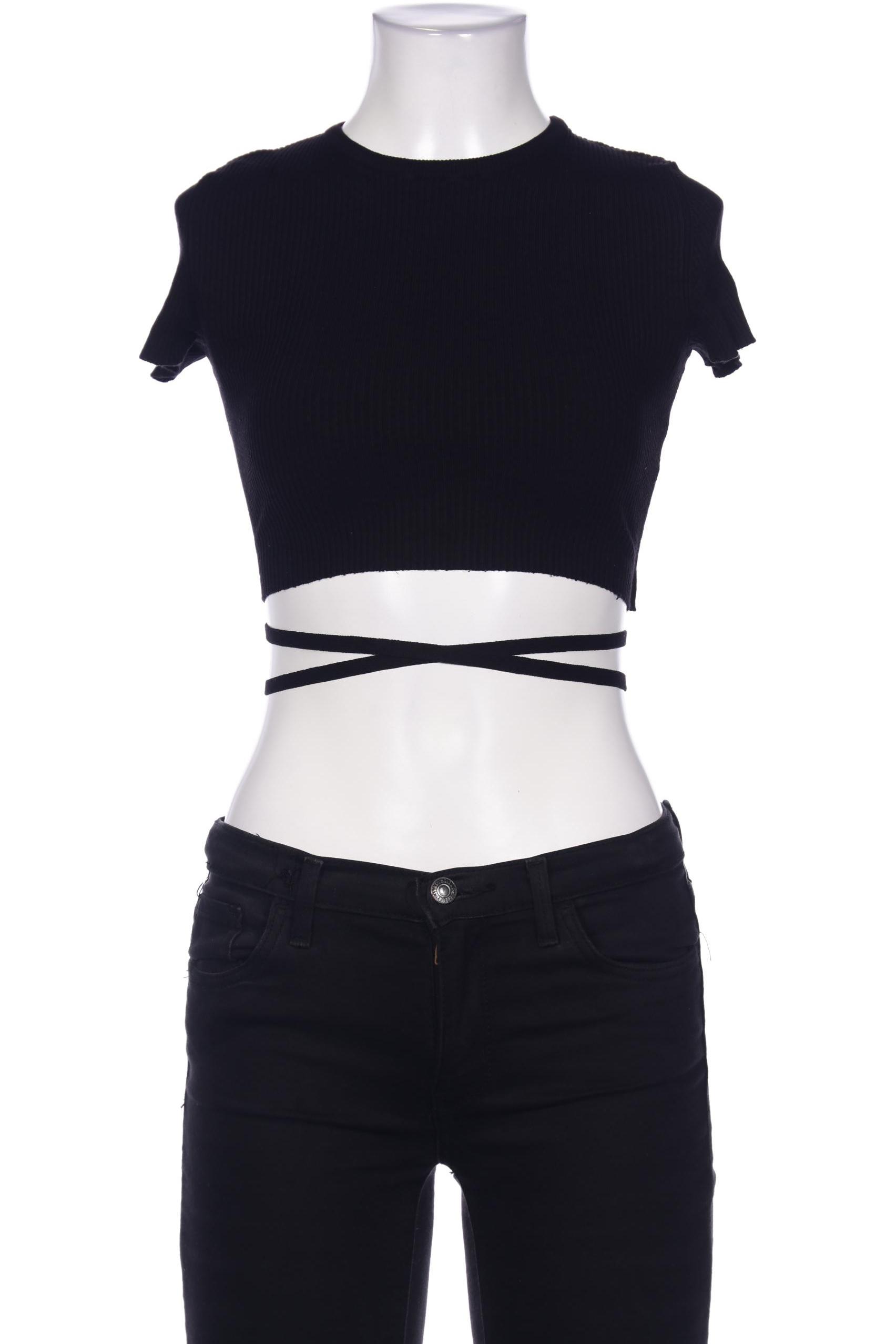 

bershka Damen T-Shirt, schwarz, Gr. 36