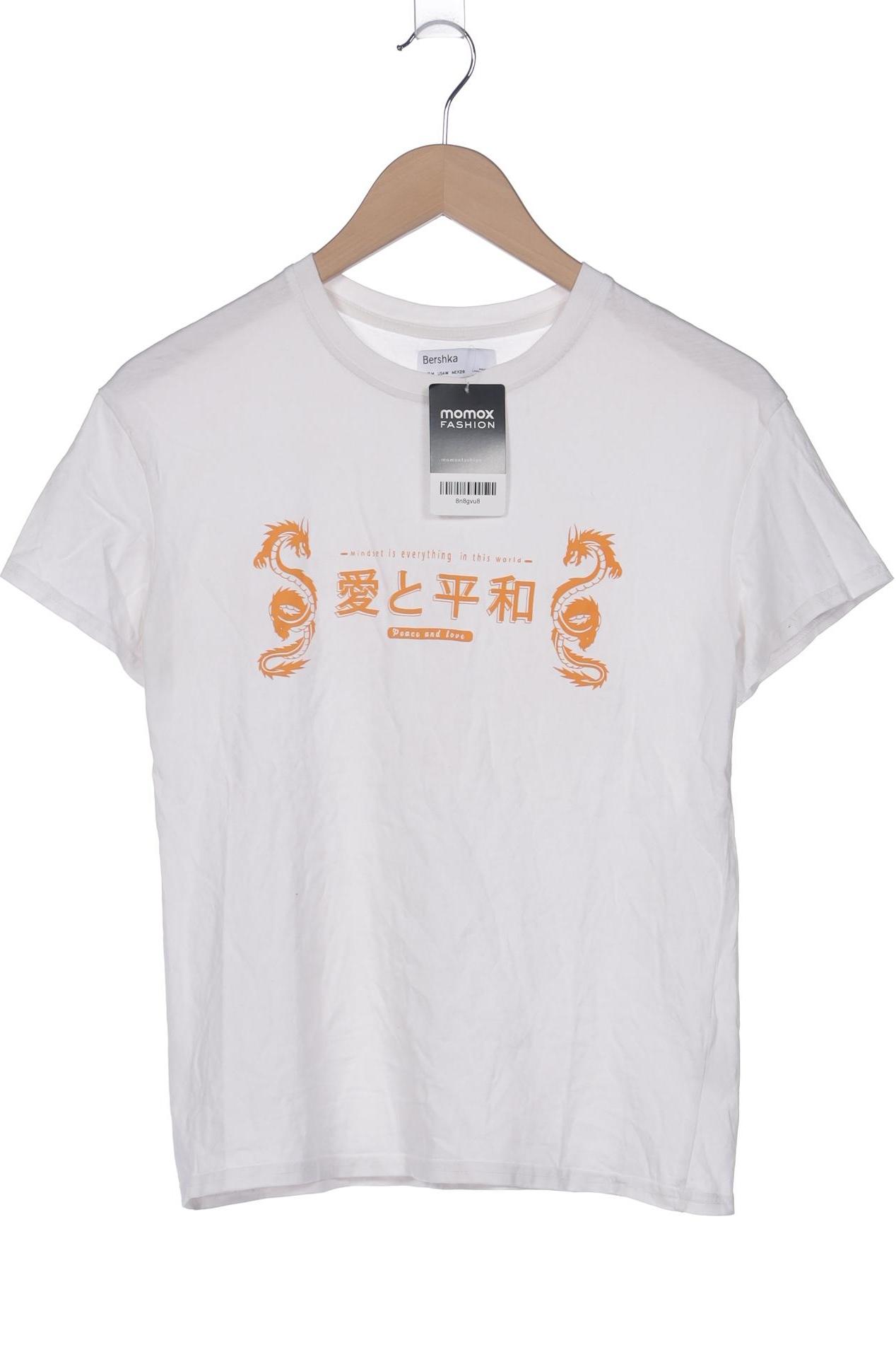 

bershka Damen T-Shirt, weiß, Gr. 38