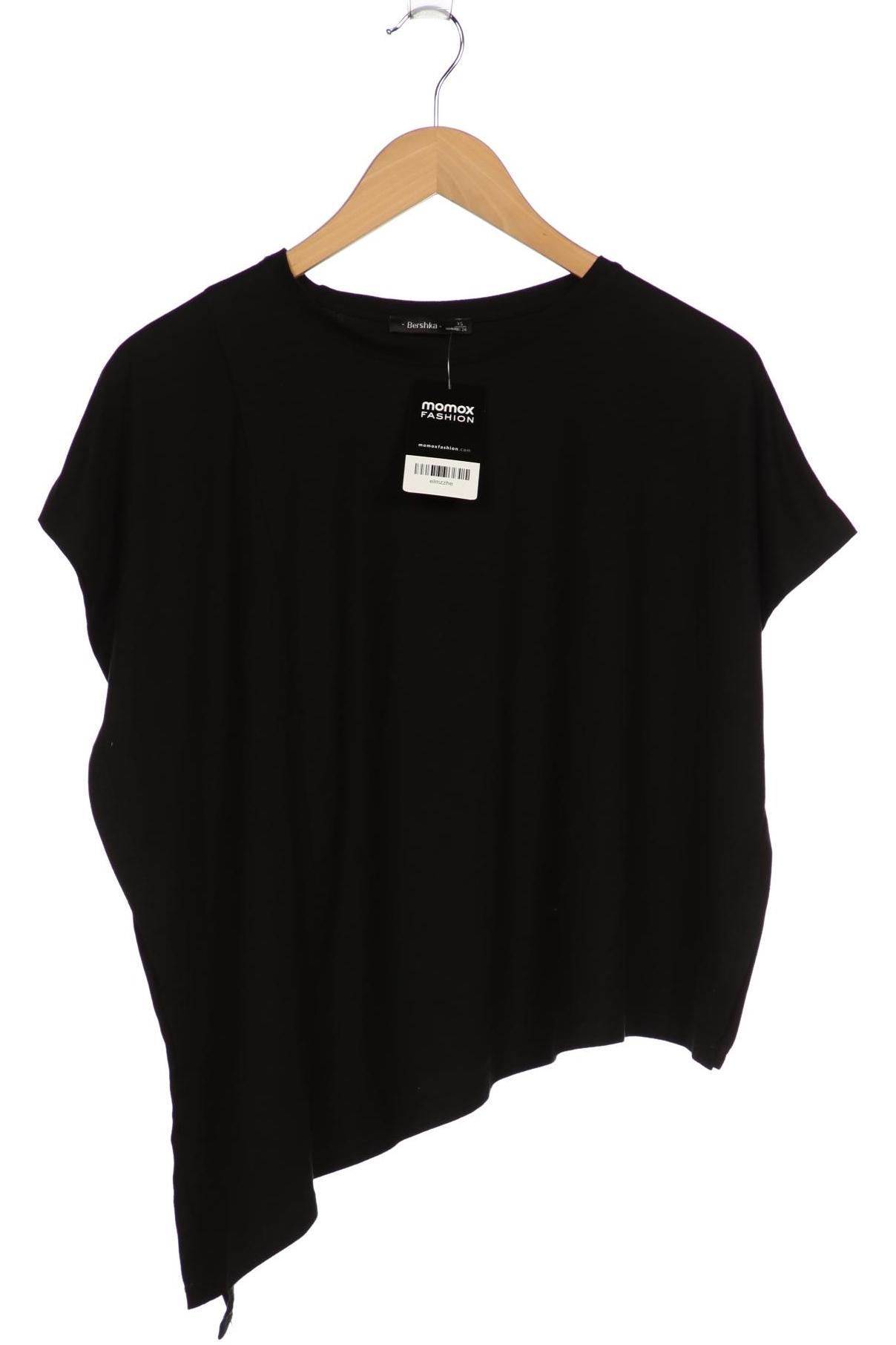 

bershka Damen T-Shirt, schwarz, Gr. 34