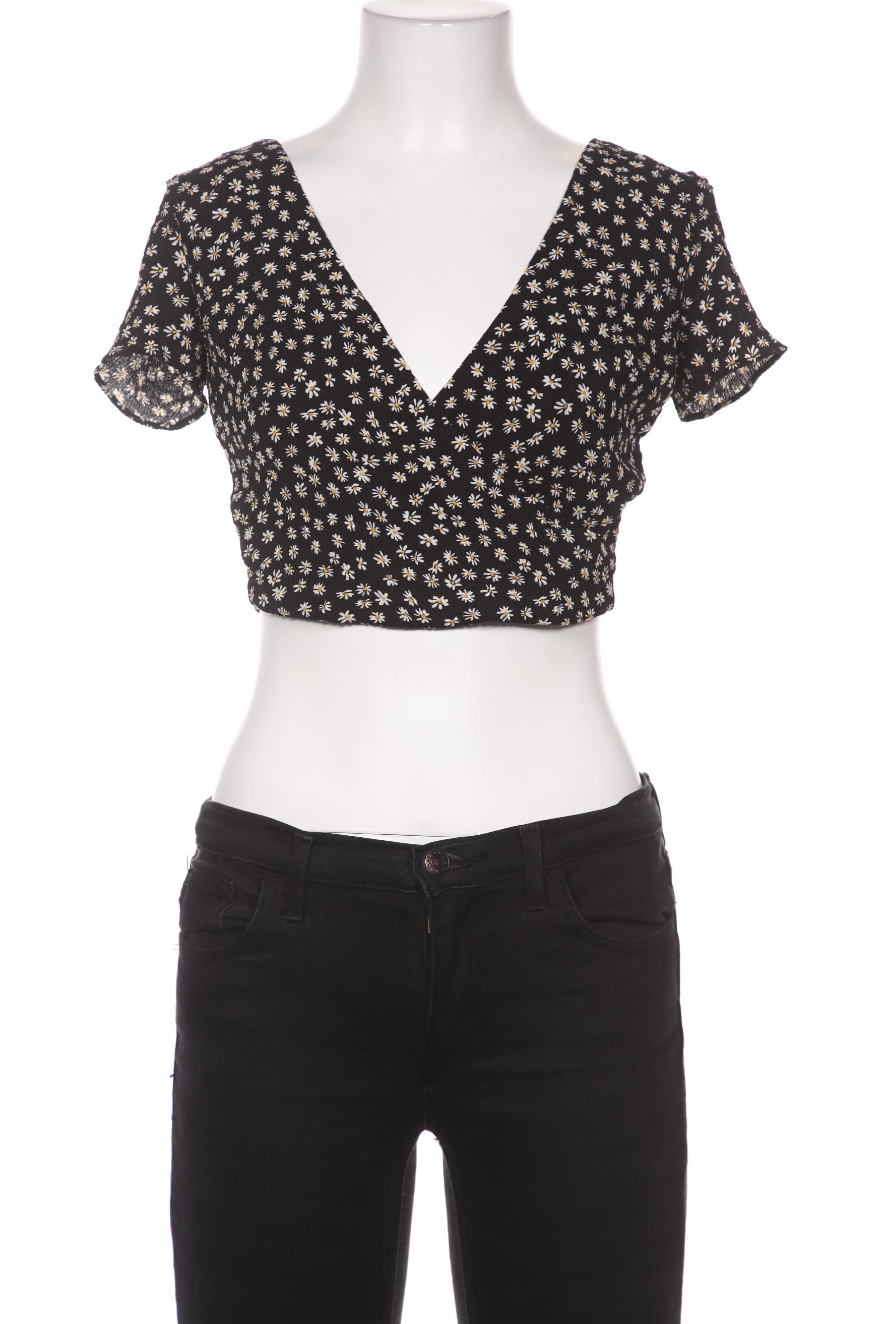 

bershka Damen T-Shirt, schwarz, Gr. 34