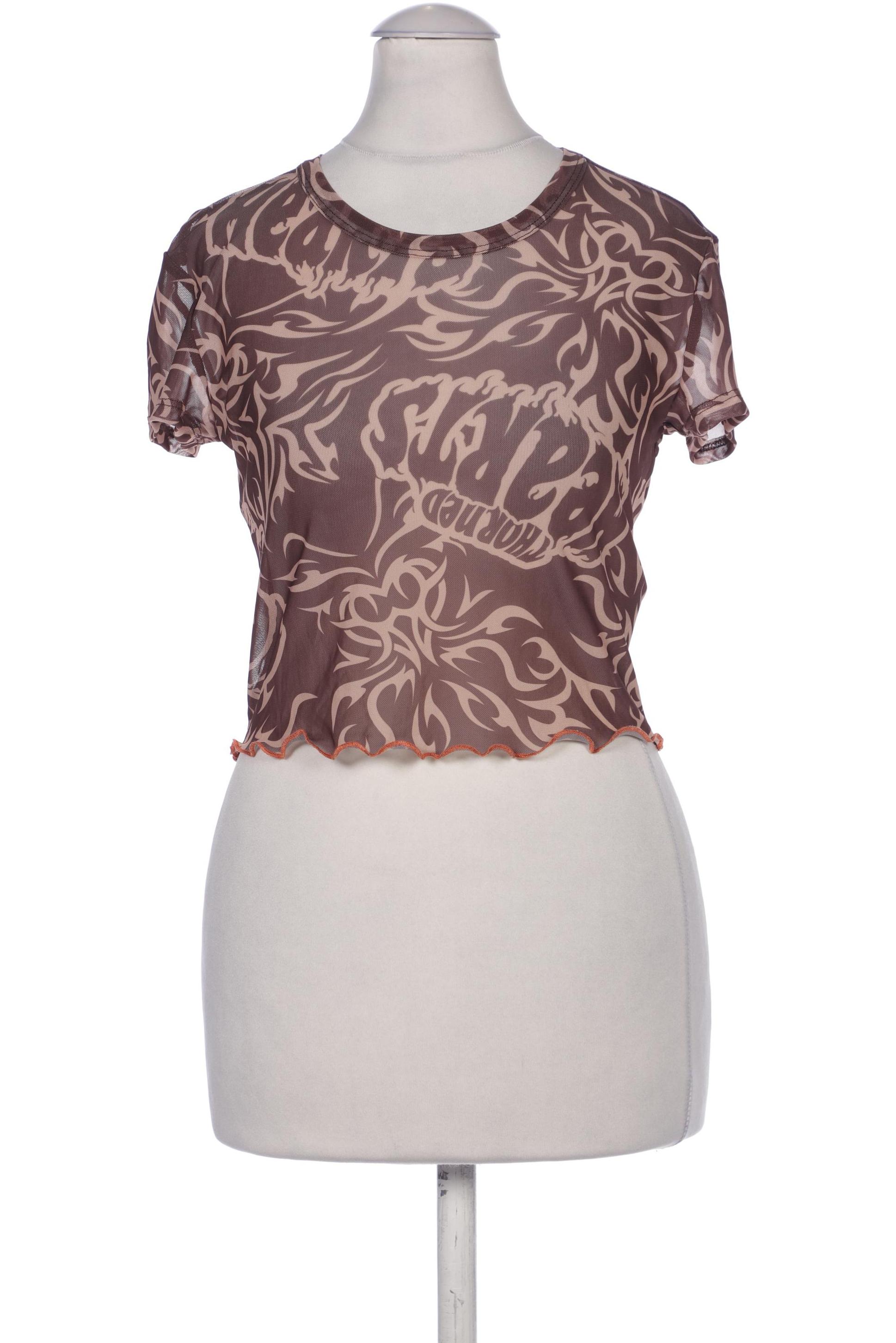 

bershka Damen T-Shirt, braun, Gr. 36