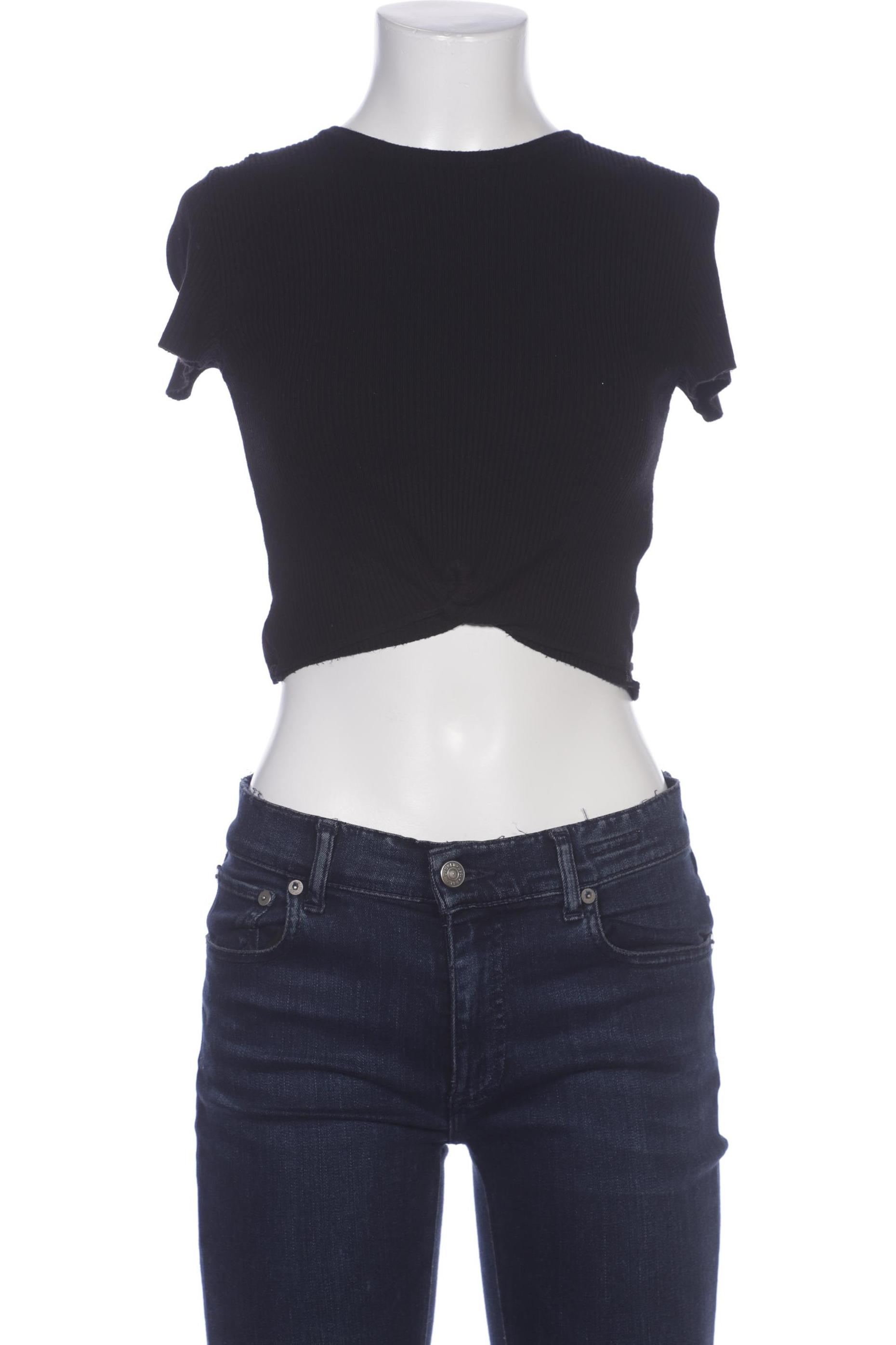 

bershka Damen T-Shirt, schwarz, Gr. 38