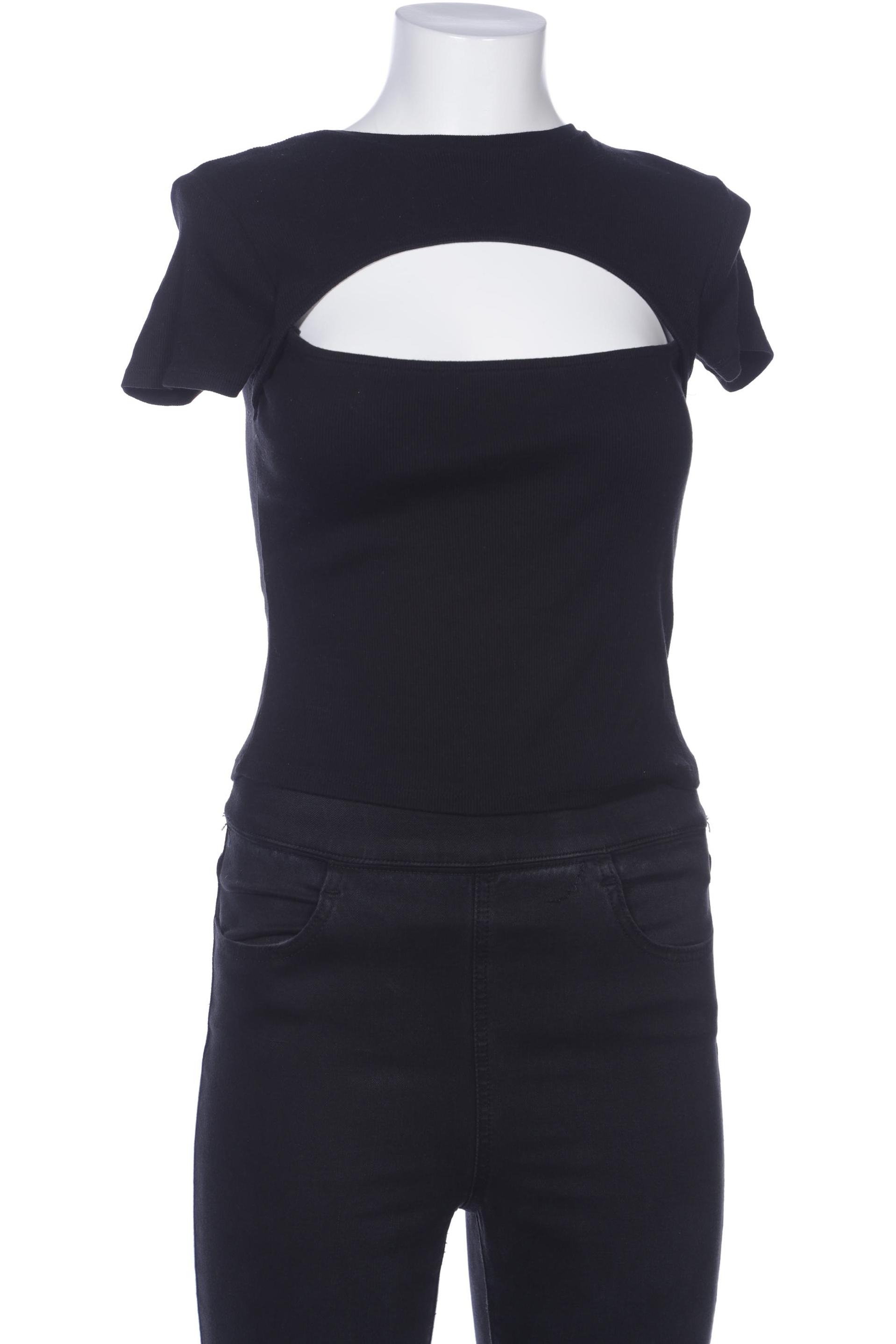 

bershka Damen T-Shirt, schwarz, Gr. 42