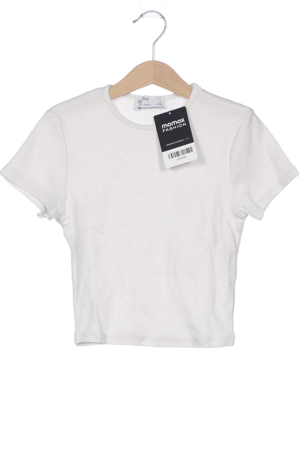 

bershka Damen T-Shirt, weiß, Gr. 36