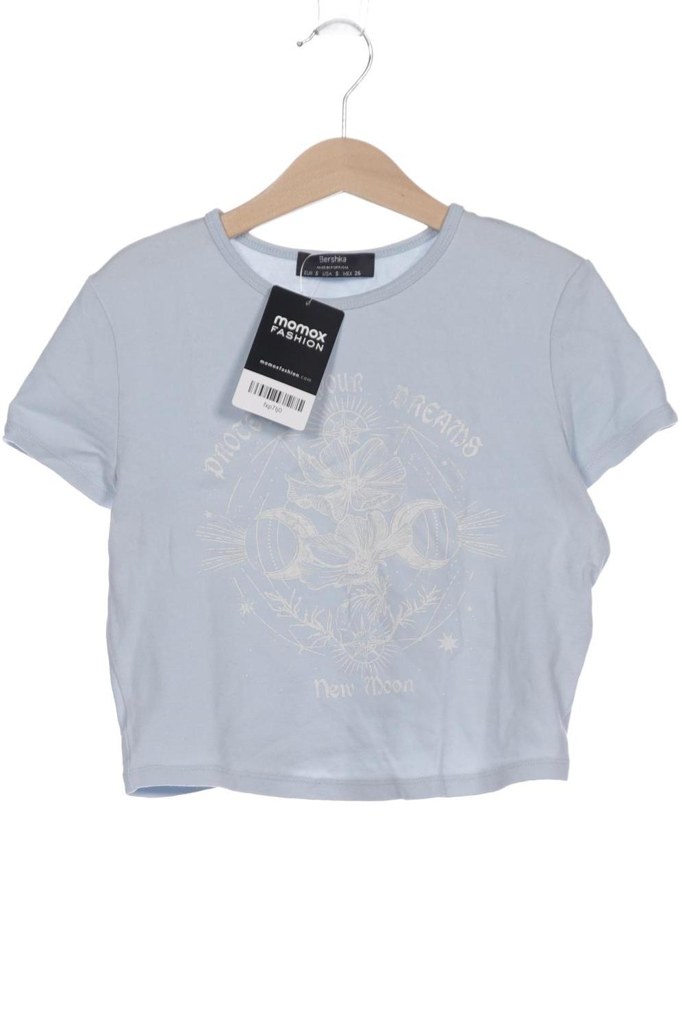 

bershka Damen T-Shirt, hellblau, Gr. 36