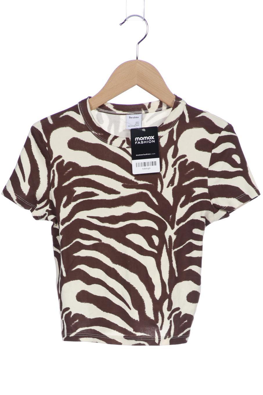

bershka Damen T-Shirt, braun, Gr. 36