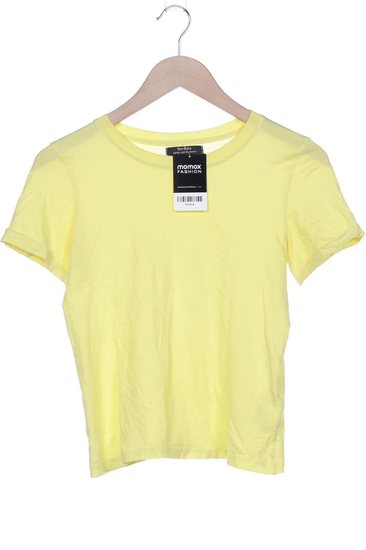 

bershka Damen T-Shirt, gelb, Gr. 34