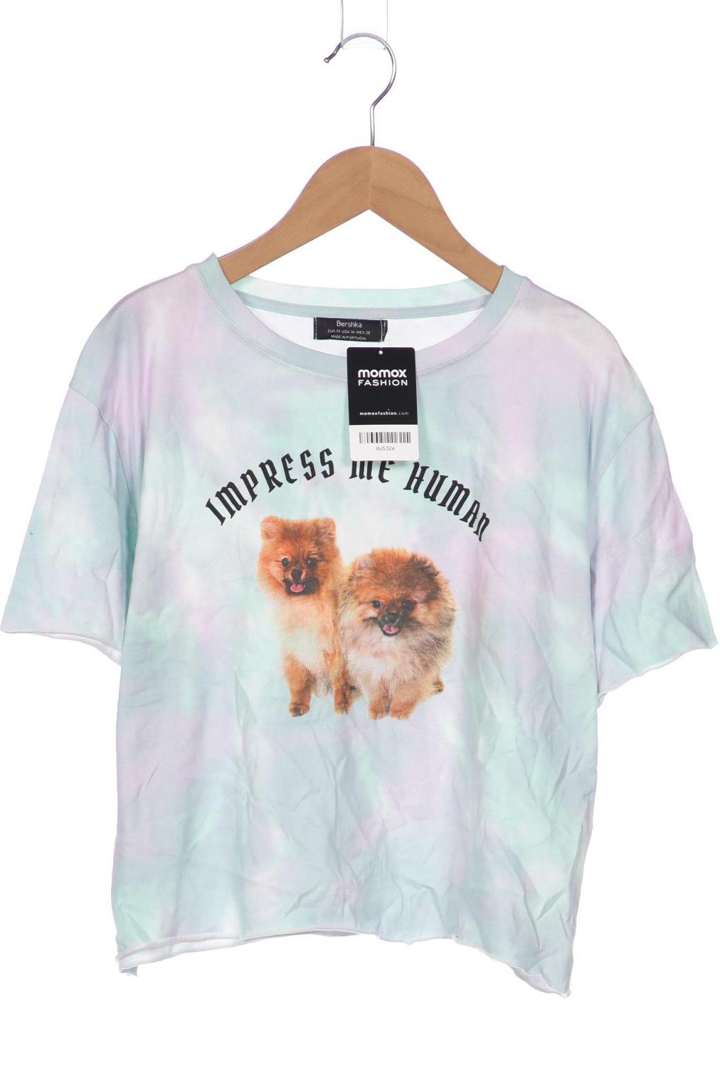 

bershka Damen T-Shirt, türkis, Gr. 38