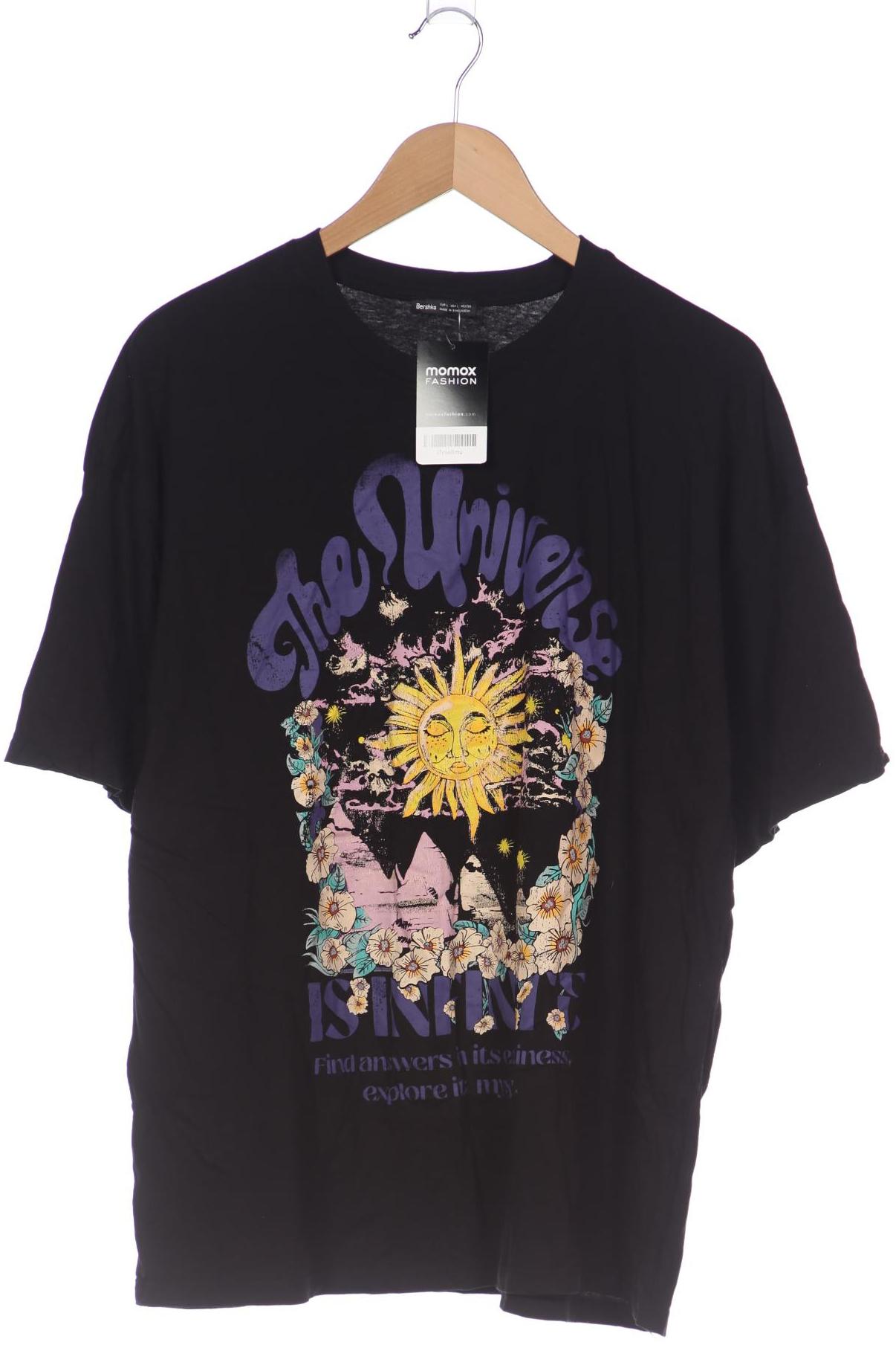

bershka Damen T-Shirt, schwarz, Gr. 42