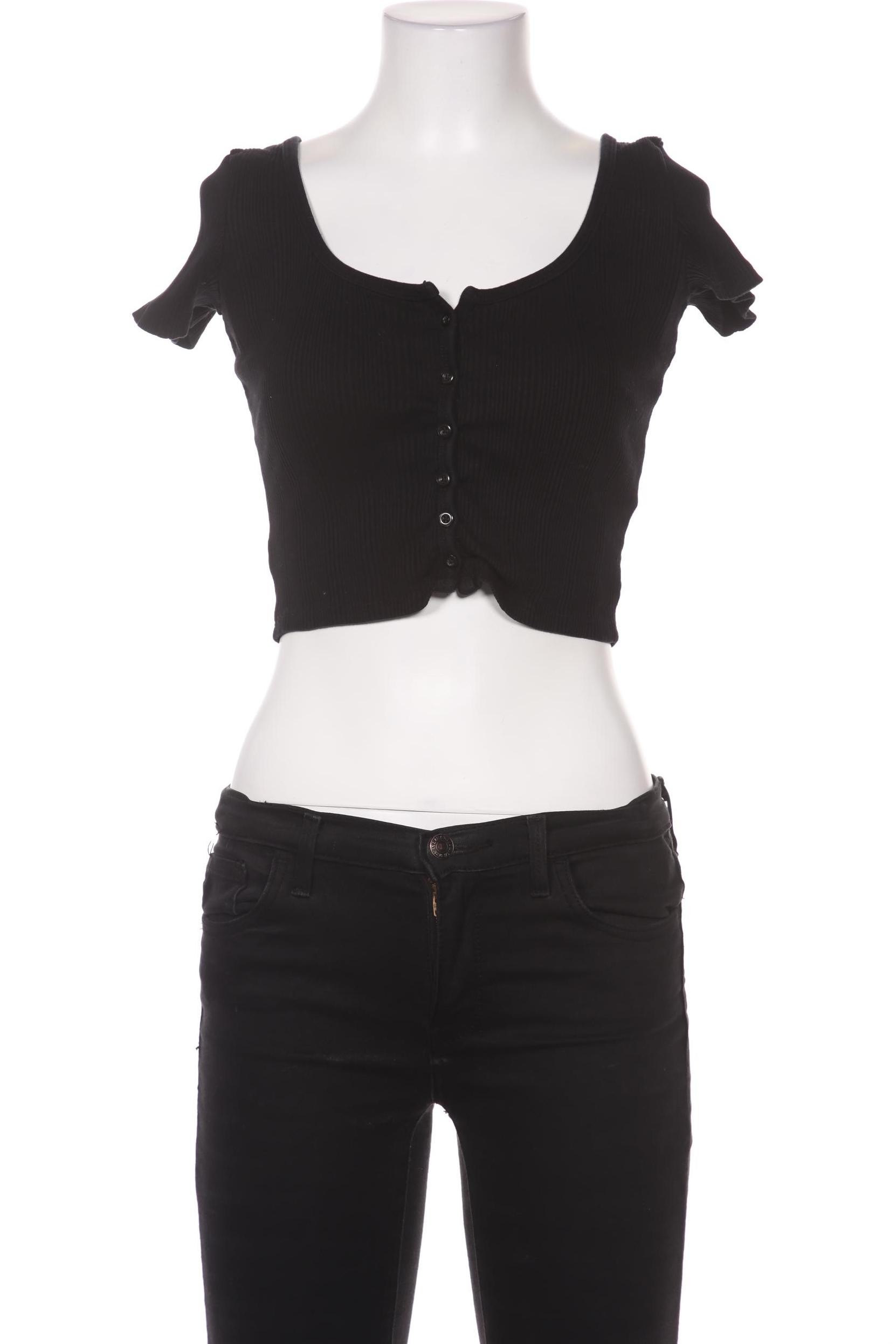

bershka Damen T-Shirt, schwarz, Gr. 36