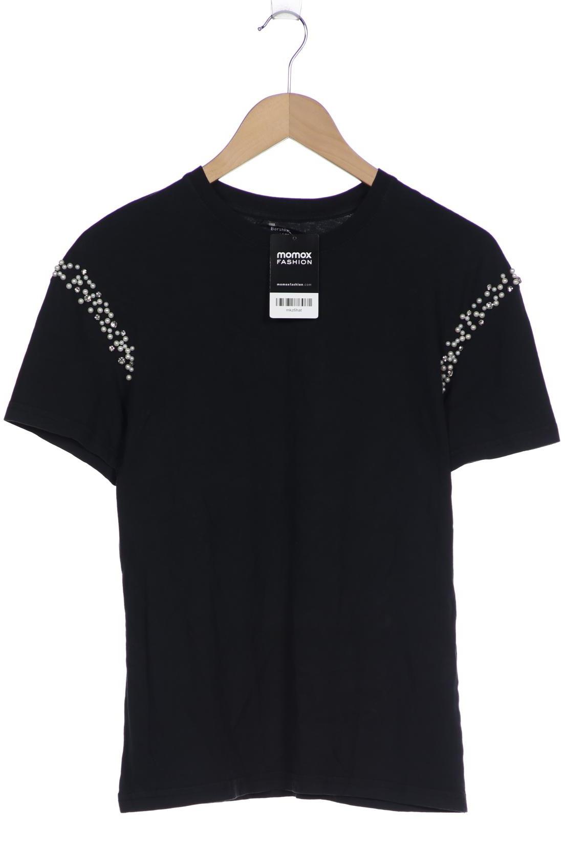 

bershka Damen T-Shirt, schwarz, Gr. 36
