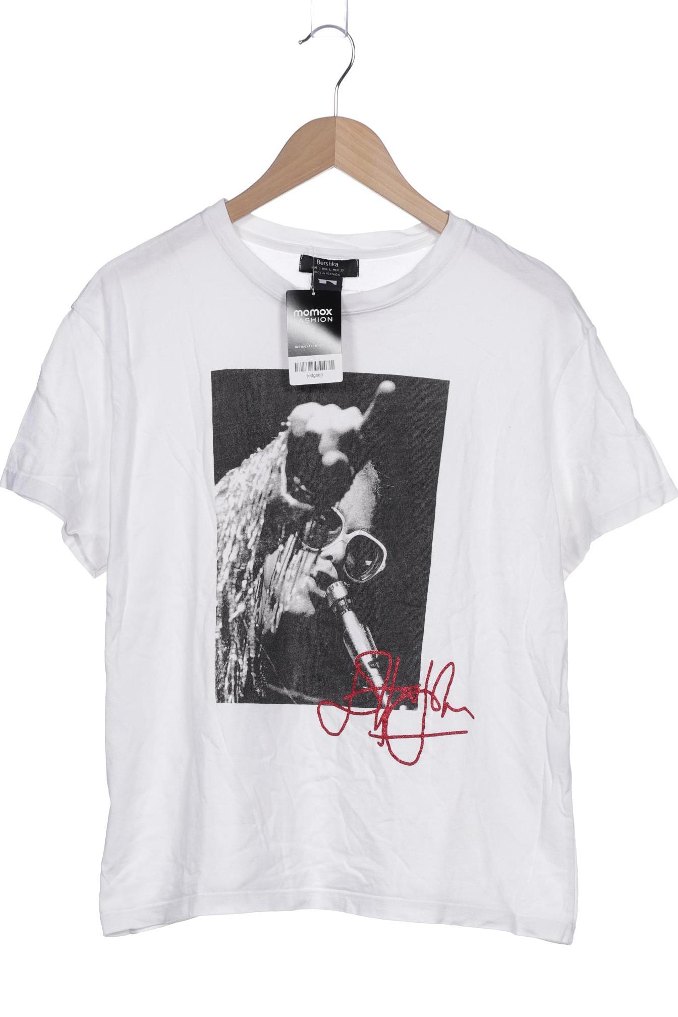 

bershka Damen T-Shirt, weiß, Gr. 42