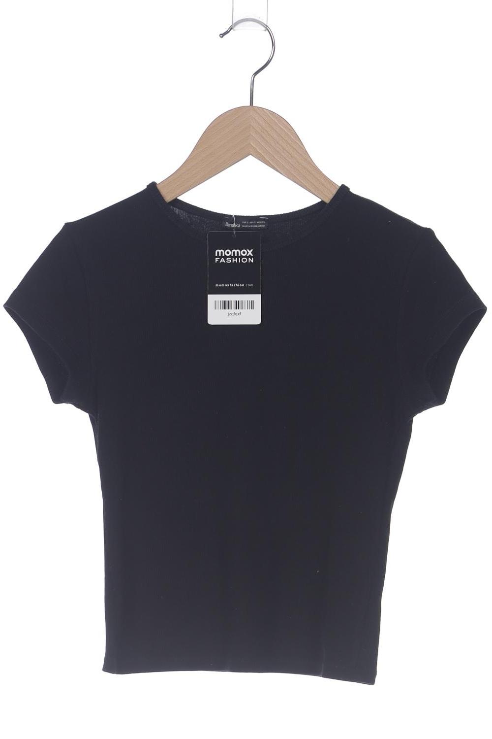 

bershka Damen T-Shirt, schwarz, Gr. 36