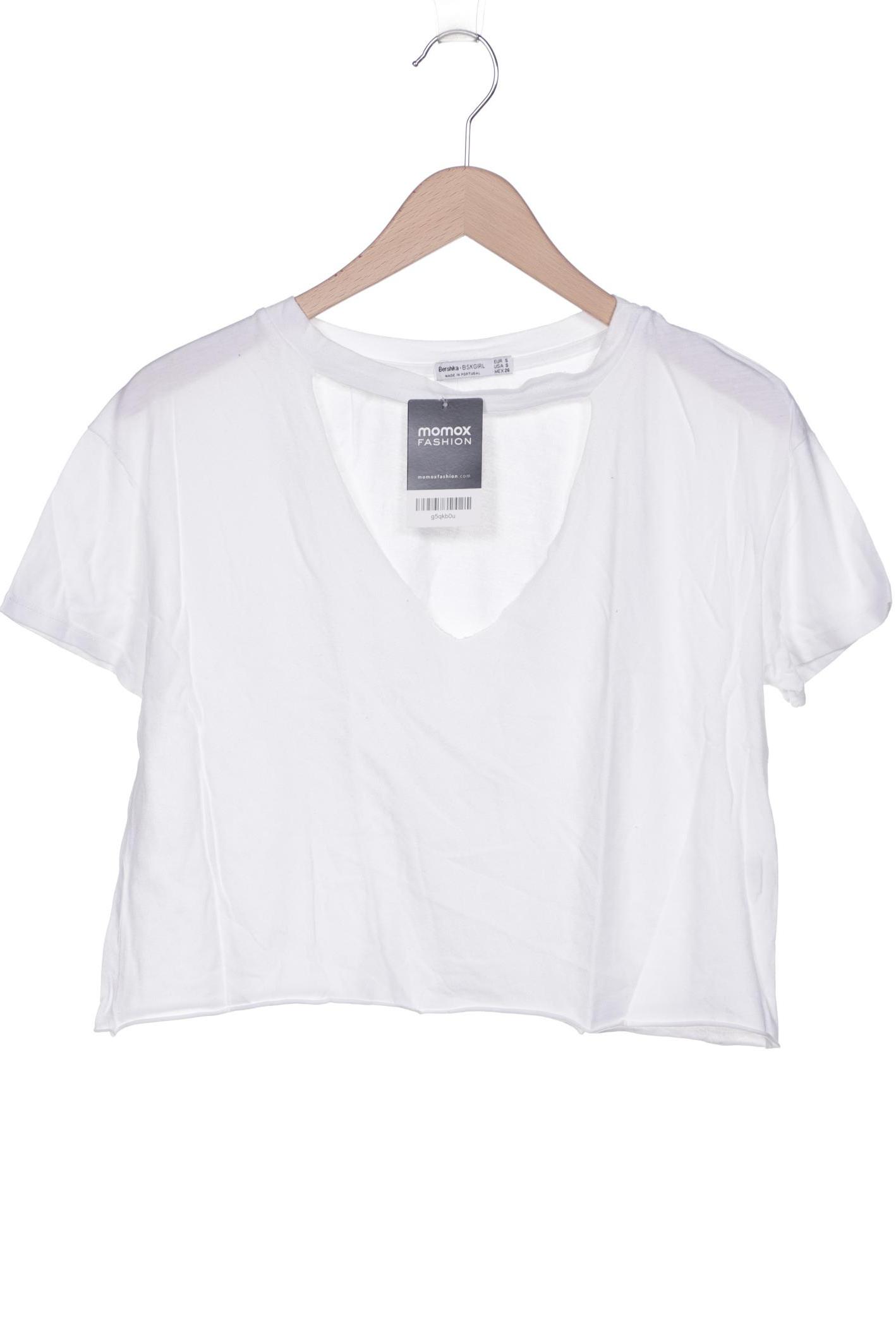 

bershka Damen T-Shirt, weiß, Gr. 36