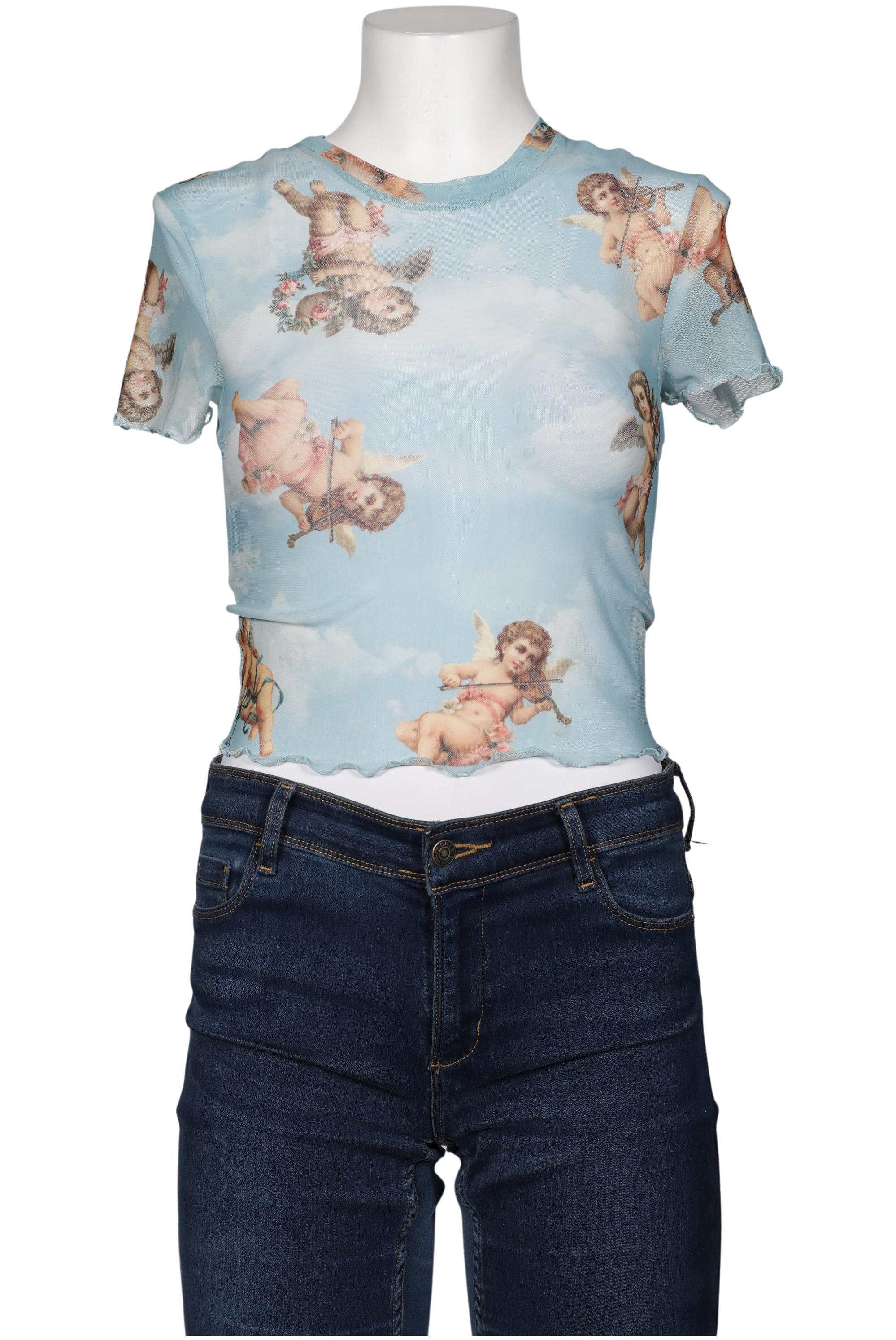 

bershka Damen T-Shirt, hellblau, Gr. 36