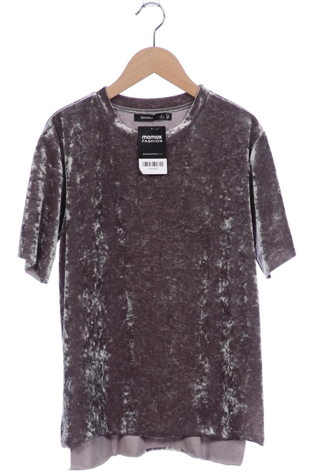 

bershka Damen T-Shirt, grau, Gr. 36