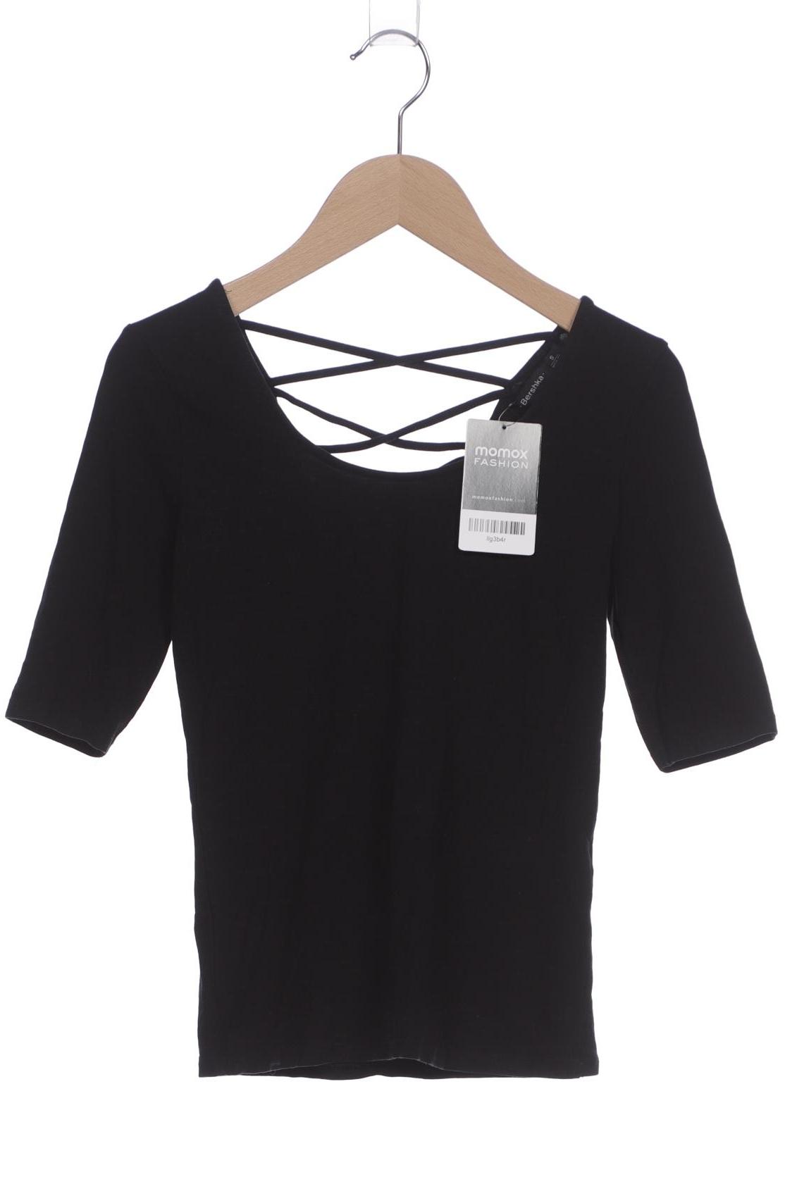

bershka Damen T-Shirt, schwarz, Gr. 36