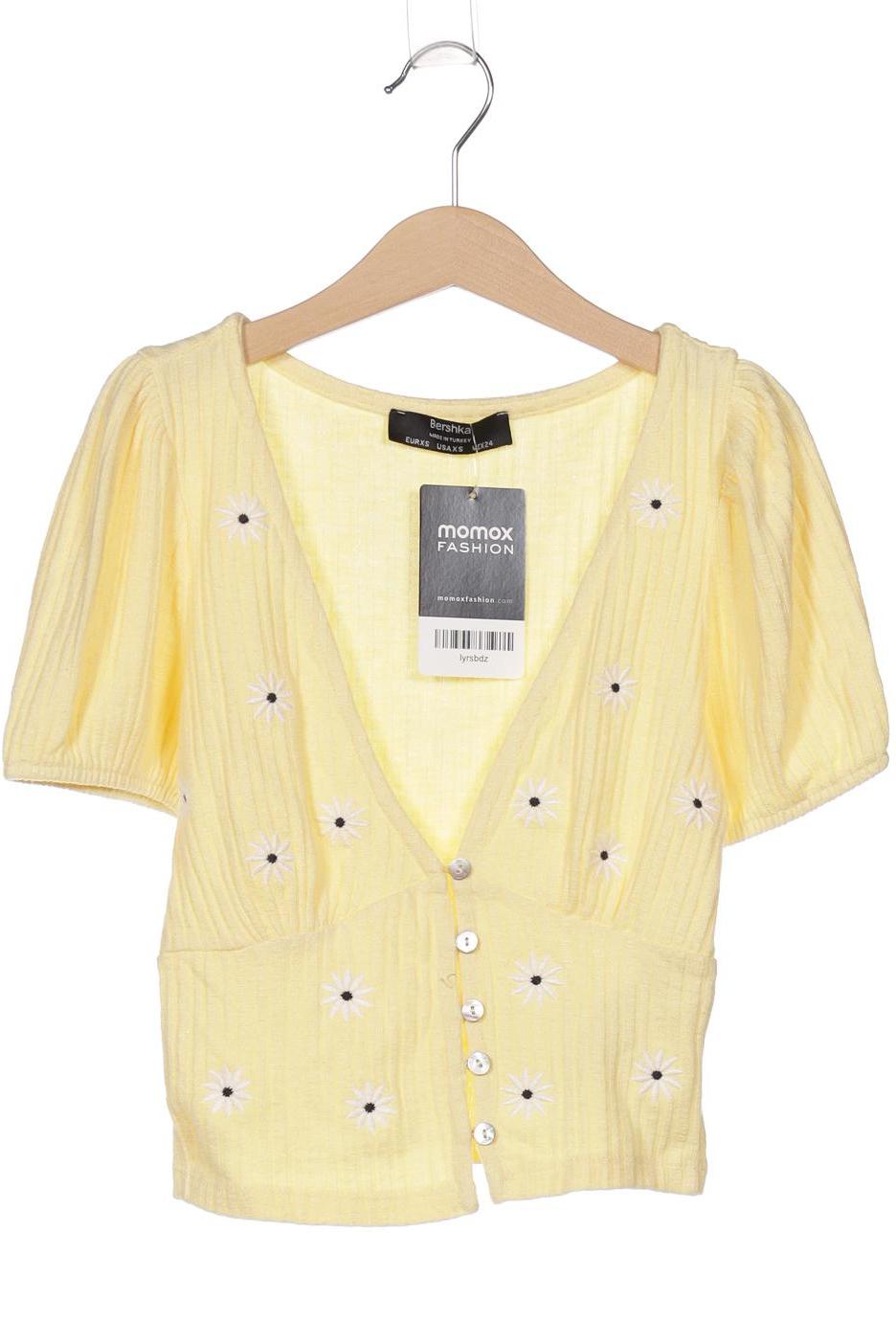 

bershka Damen T-Shirt, gelb, Gr. 34