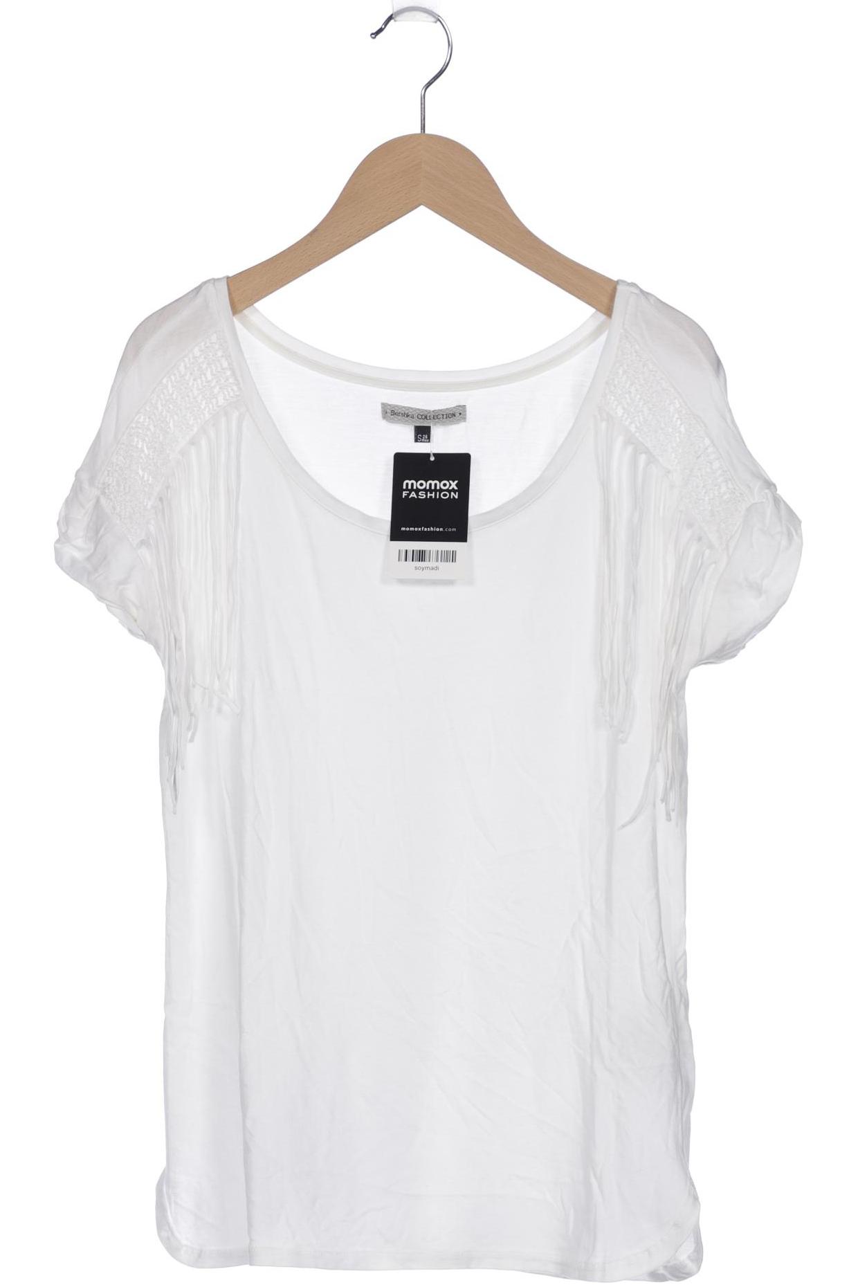 

bershka Damen T-Shirt, cremeweiß, Gr. 36