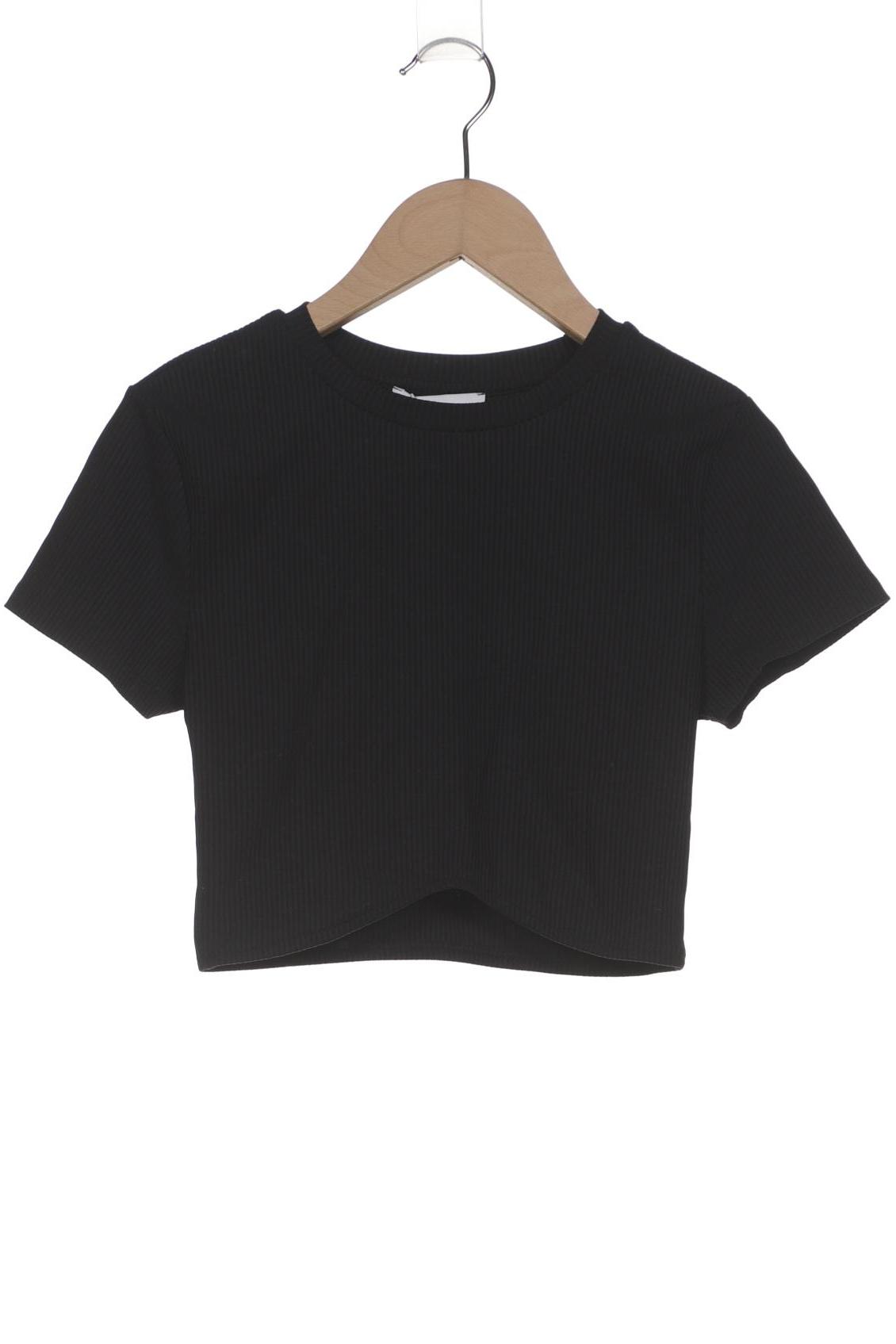 

bershka Damen T-Shirt, schwarz, Gr. 38
