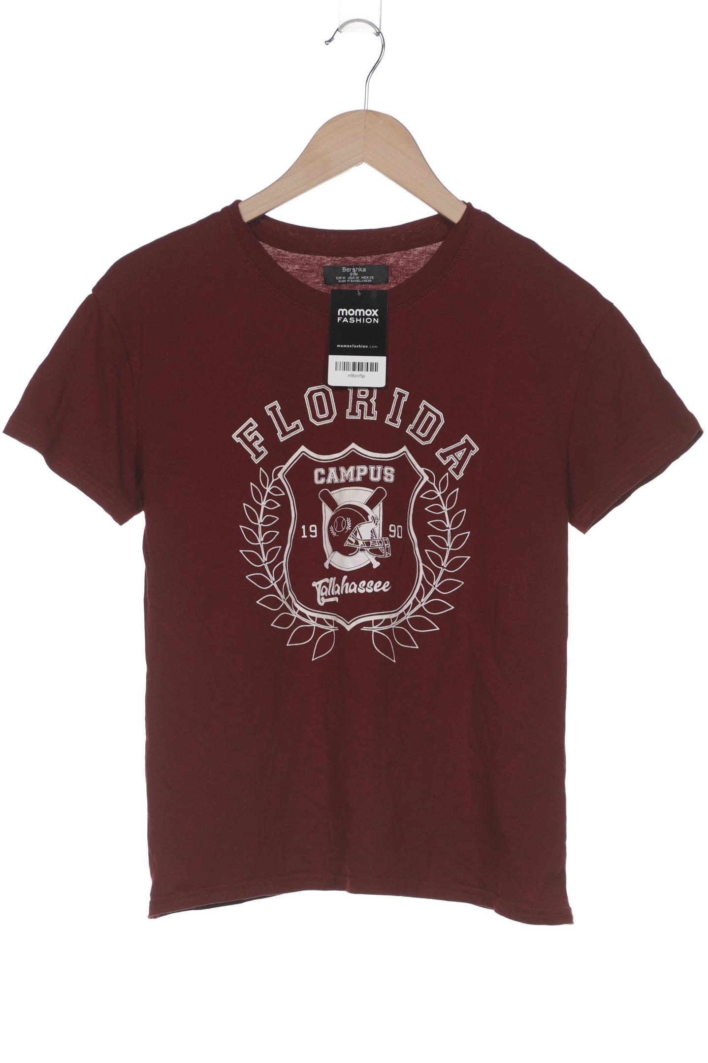 

bershka Damen T-Shirt, bordeaux, Gr. 38