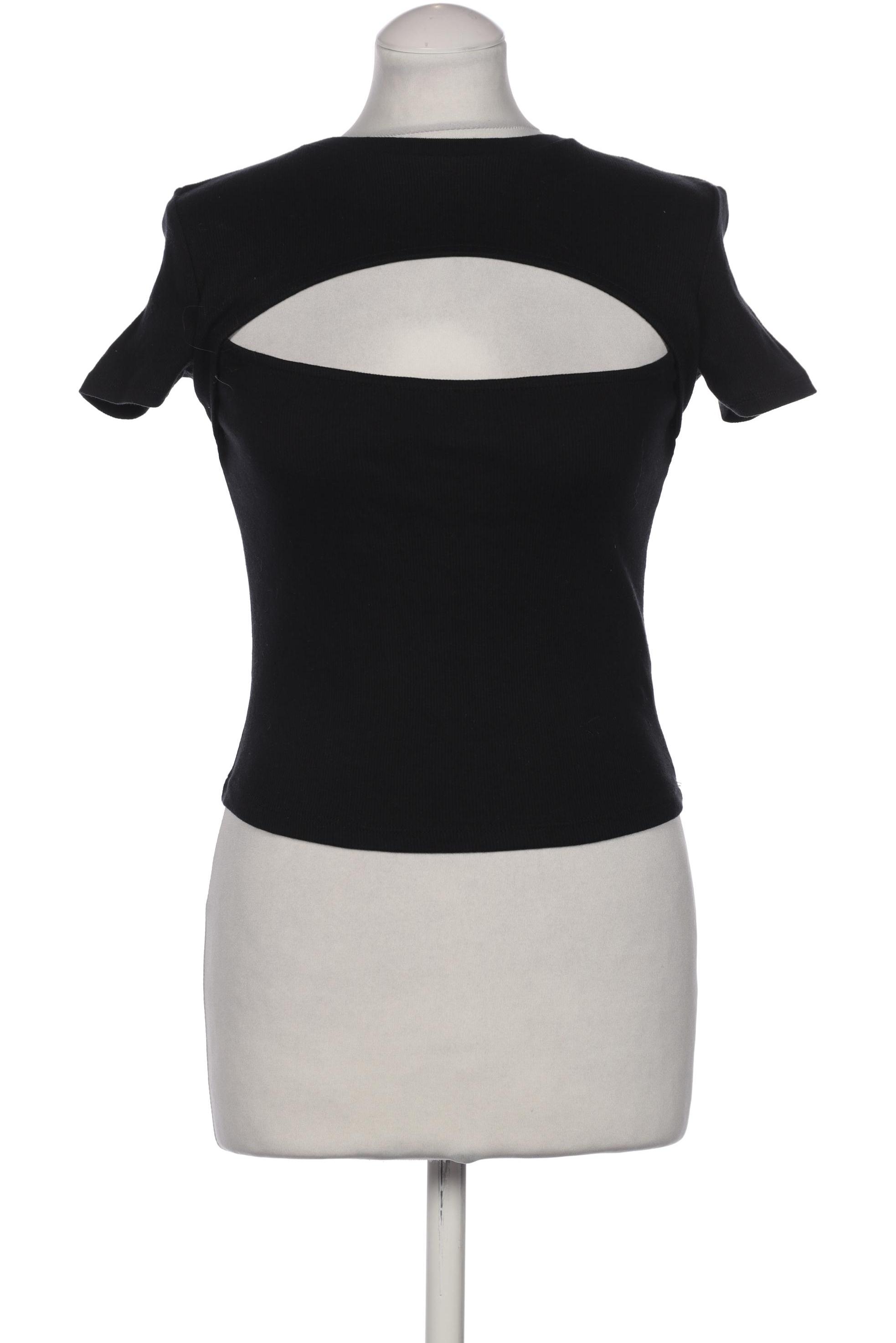 

bershka Damen T-Shirt, schwarz, Gr. 38