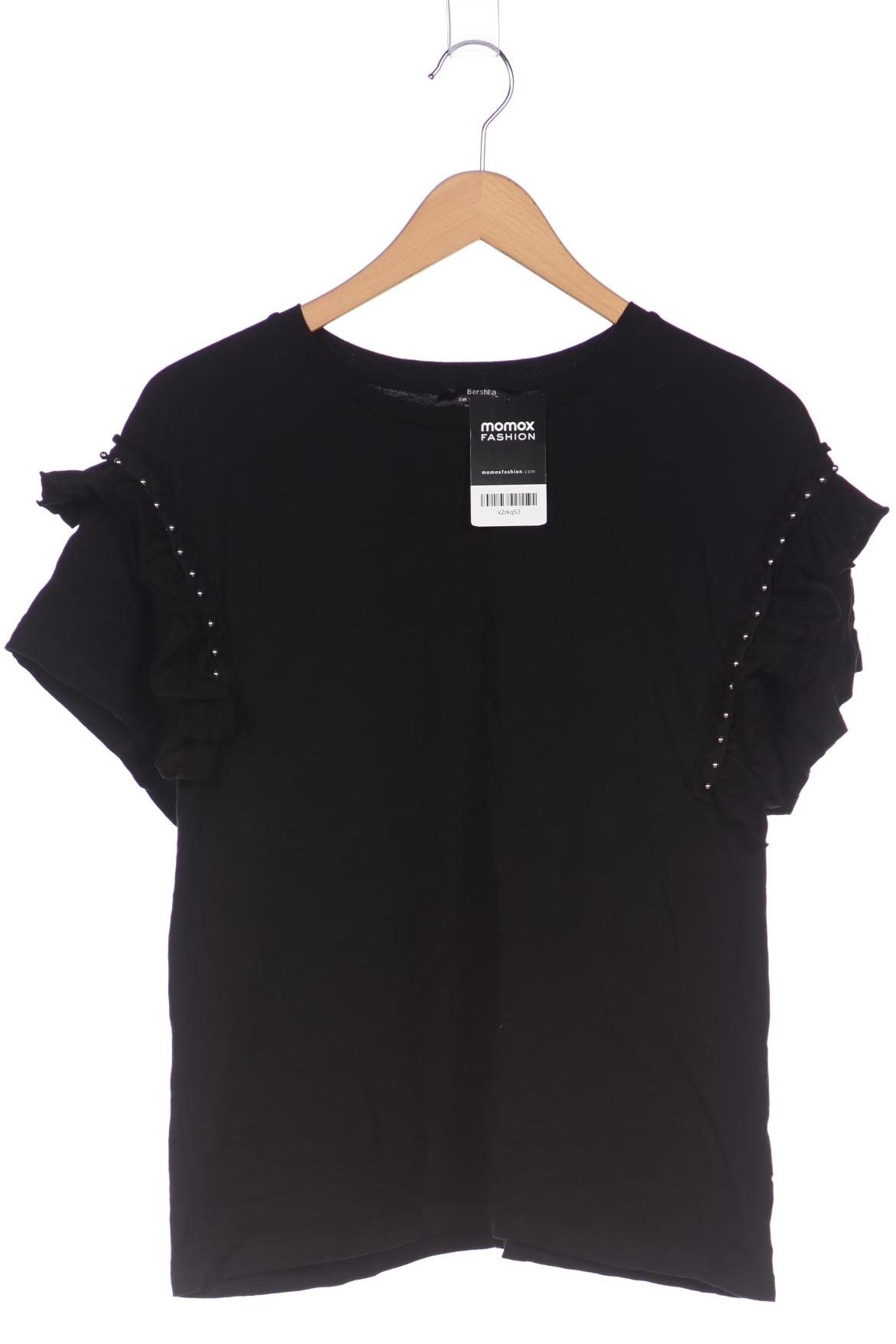 

bershka Damen T-Shirt, schwarz, Gr. 36