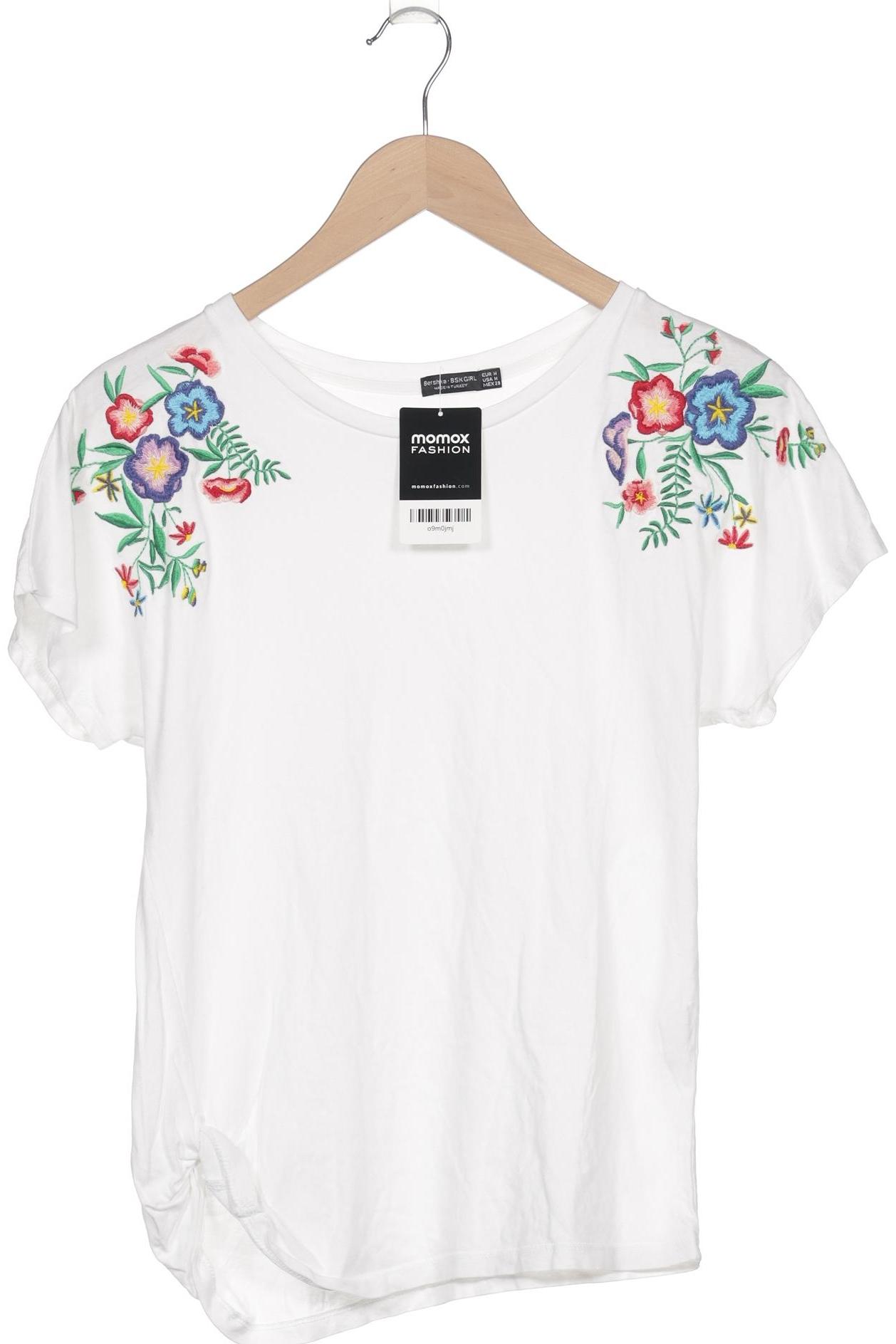 

bershka Damen T-Shirt, weiß, Gr. 38