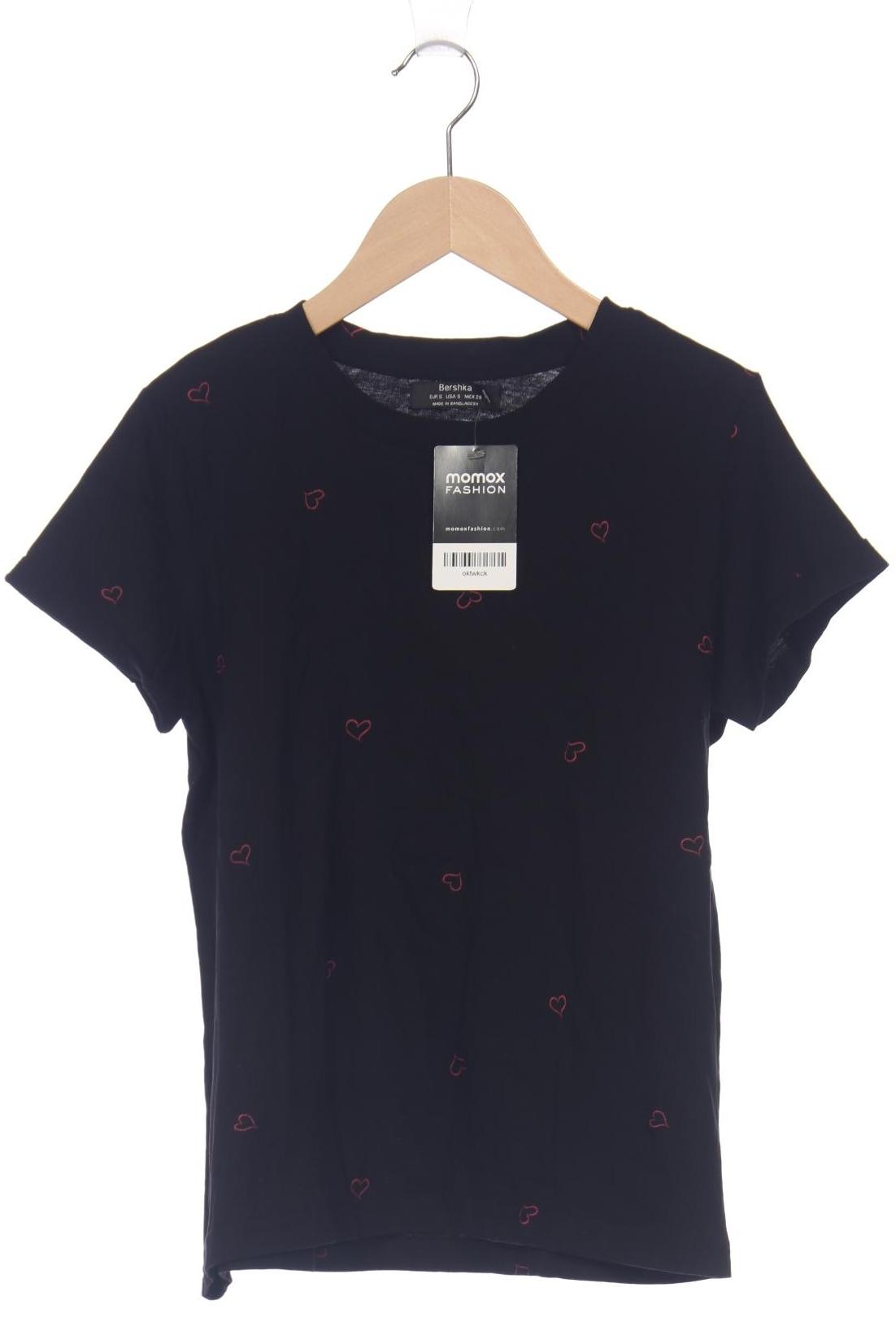 

bershka Damen T-Shirt, schwarz, Gr. 36
