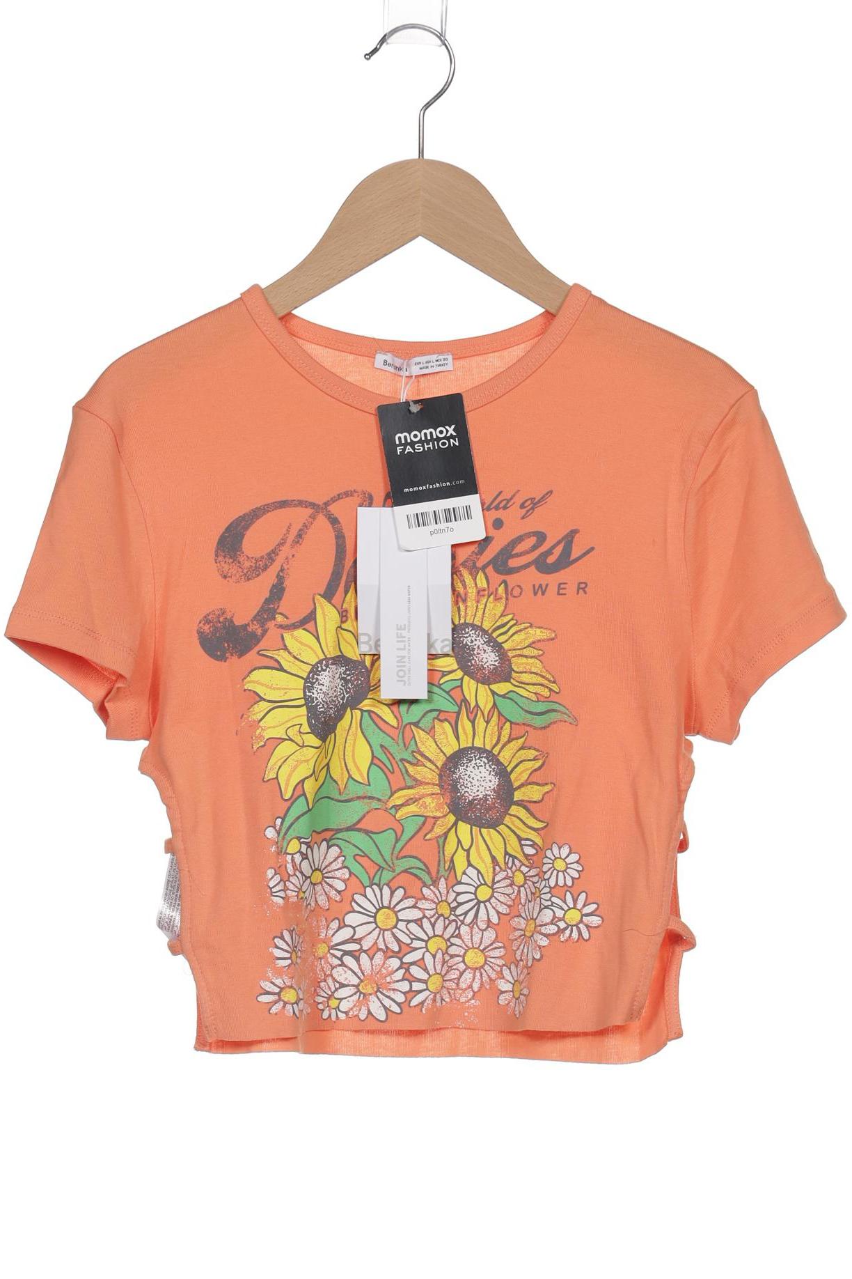

bershka Damen T-Shirt, orange, Gr. 42