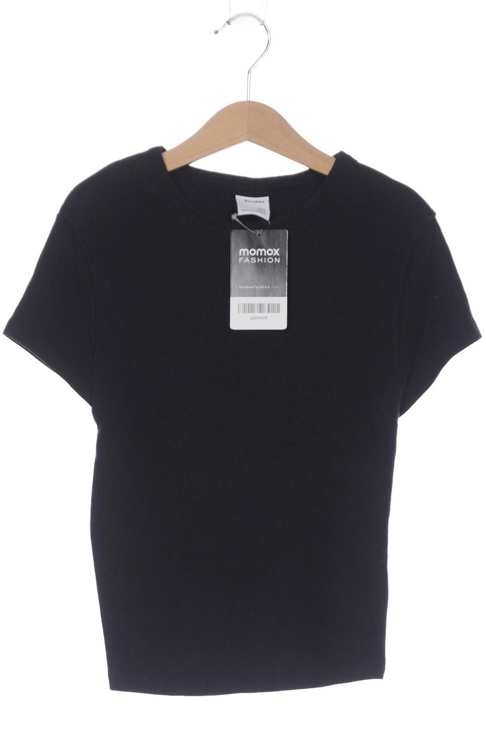 

bershka Damen T-Shirt, schwarz, Gr. 36