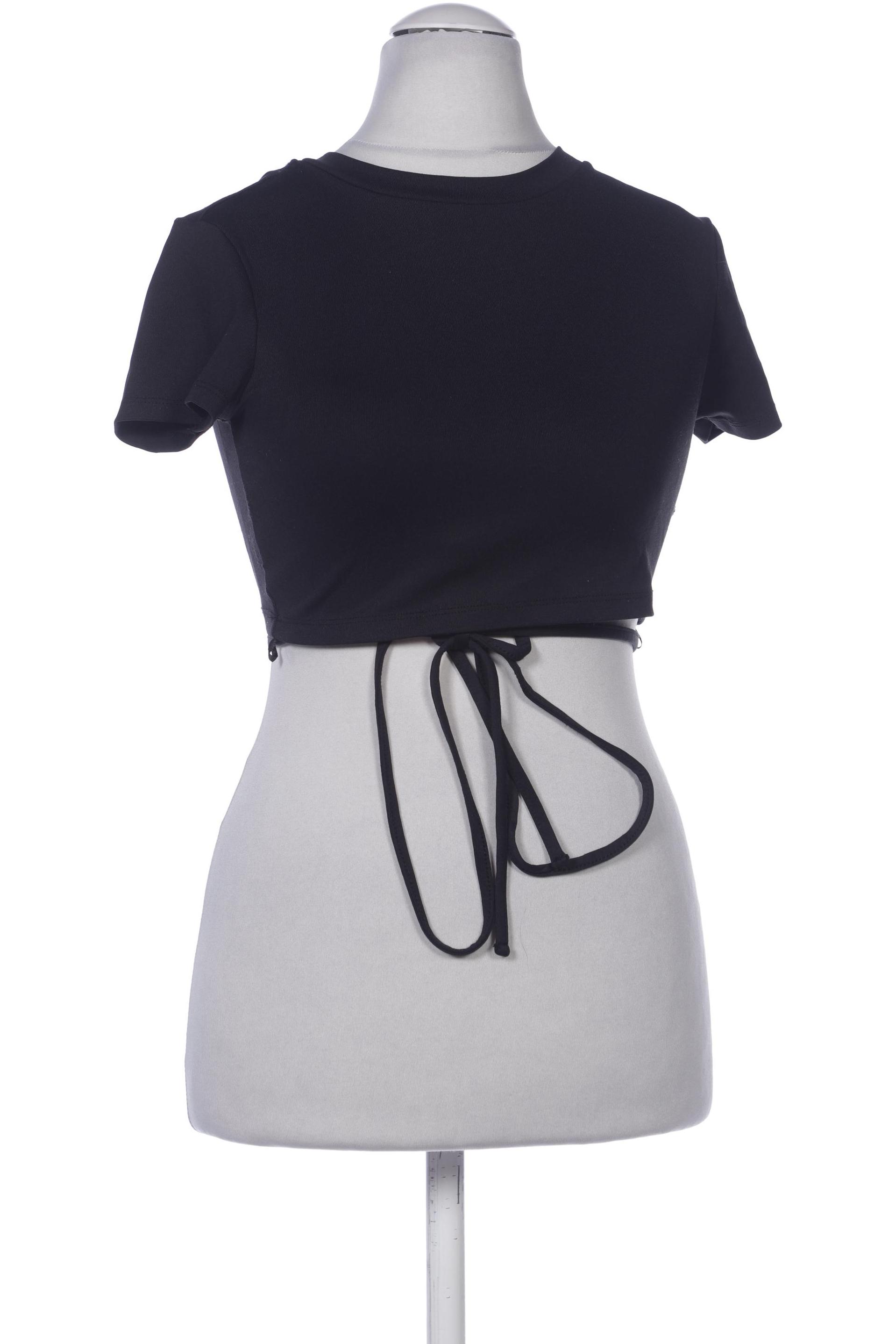 

bershka Damen T-Shirt, schwarz, Gr. 38