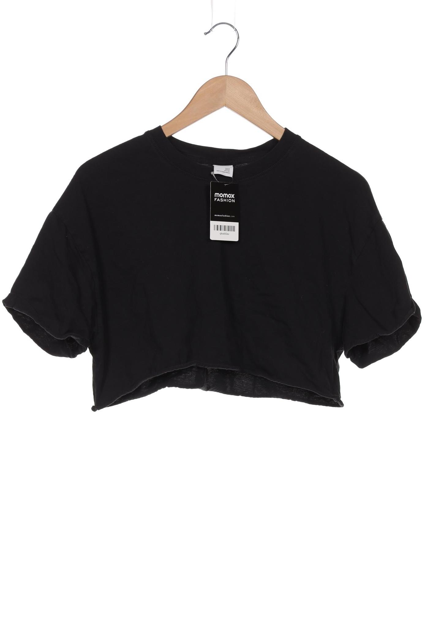 

bershka Damen T-Shirt, schwarz, Gr. 38