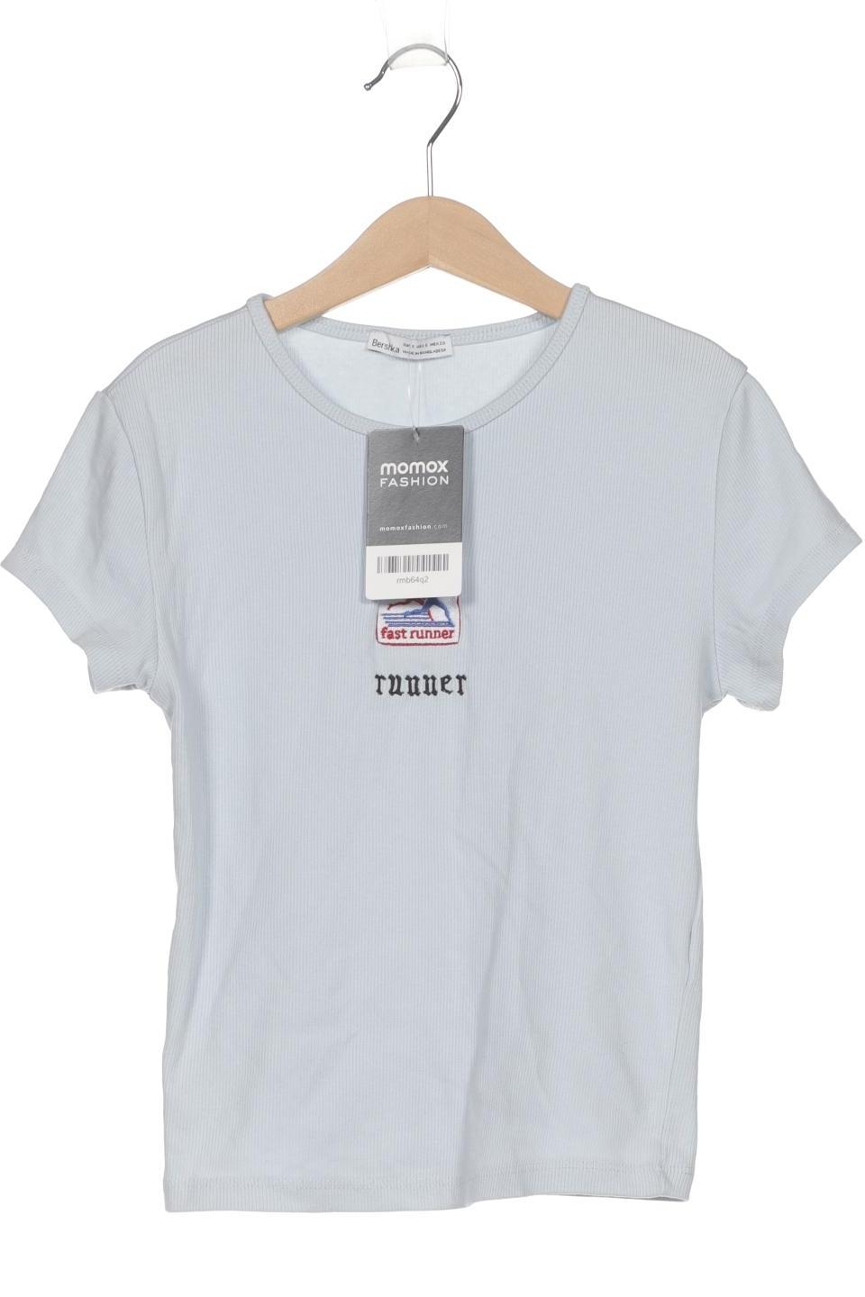 

bershka Damen T-Shirt, hellblau, Gr. 36