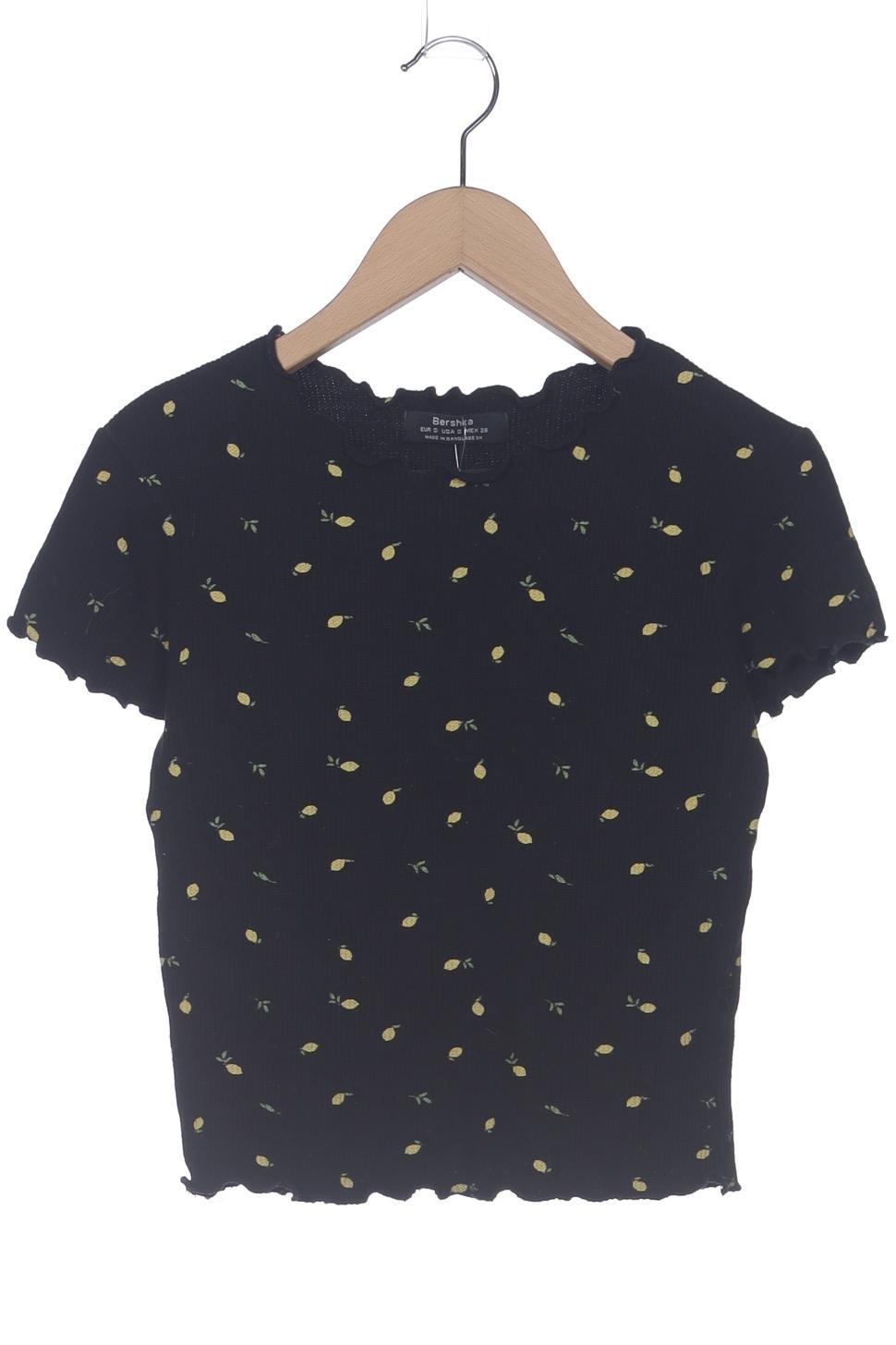 

bershka Damen T-Shirt, schwarz, Gr. 36