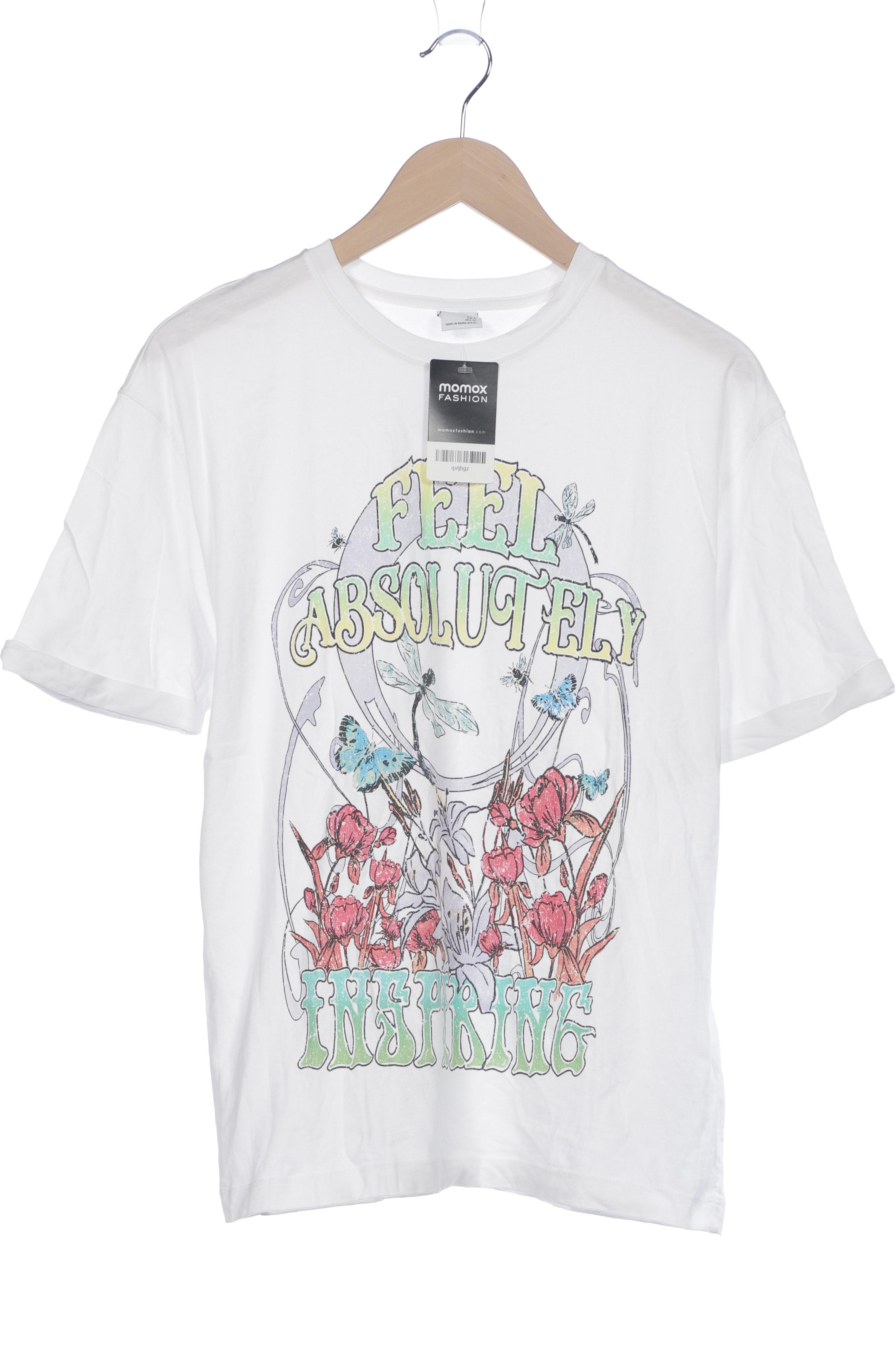 

bershka Damen T-Shirt, weiß, Gr. 36