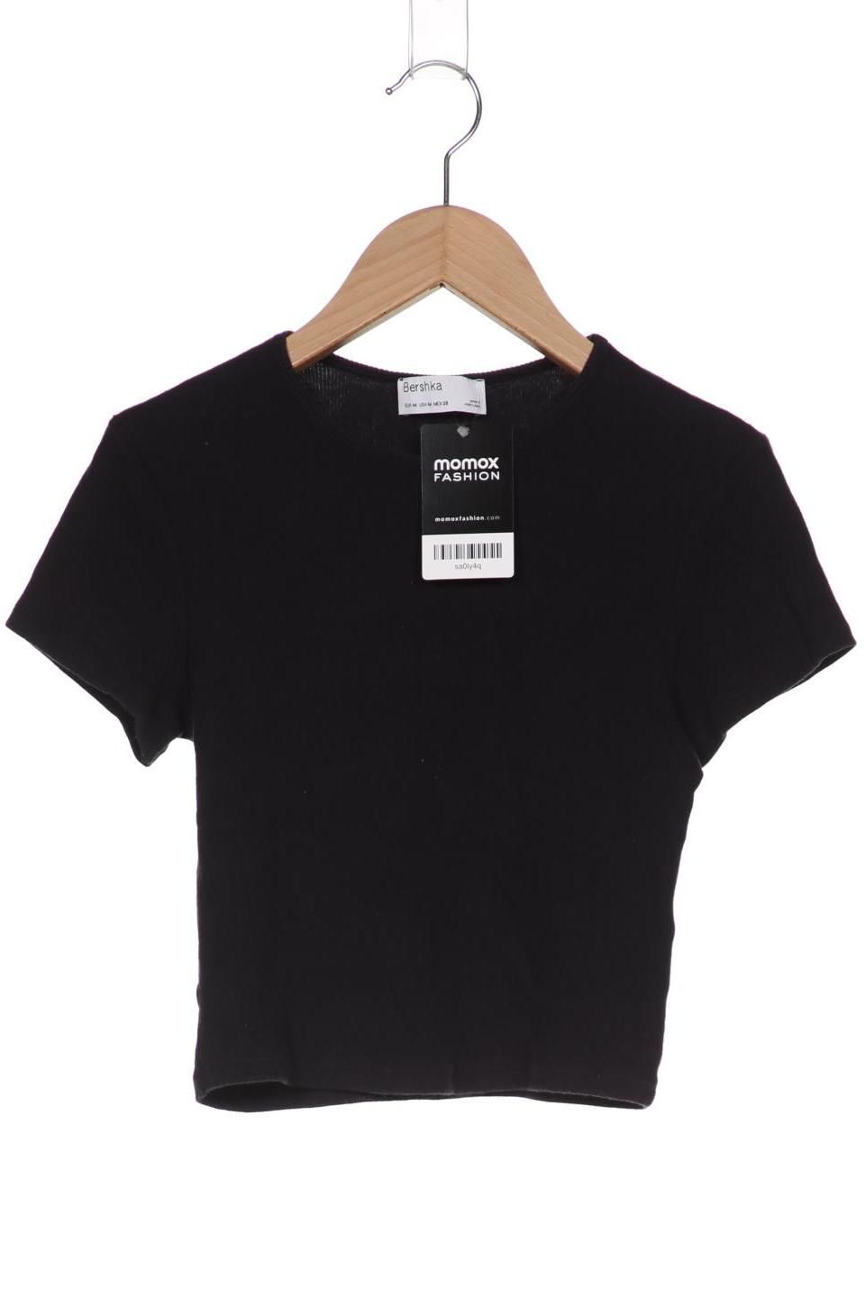 

bershka Damen T-Shirt, schwarz, Gr. 38