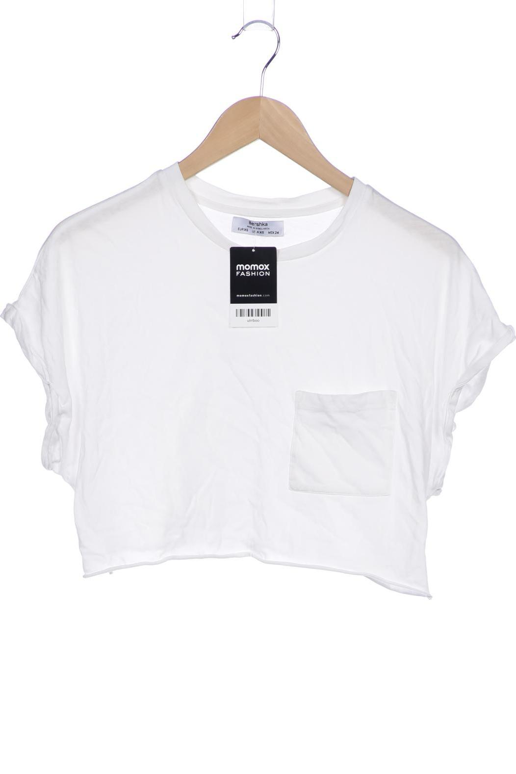 

bershka Damen T-Shirt, weiß, Gr. 34