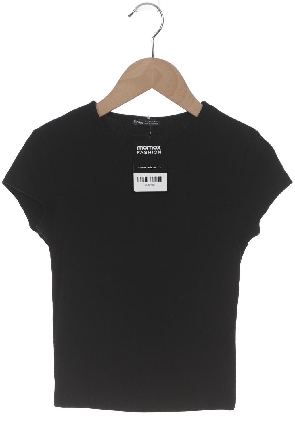 

bershka Damen T-Shirt, schwarz, Gr. 36