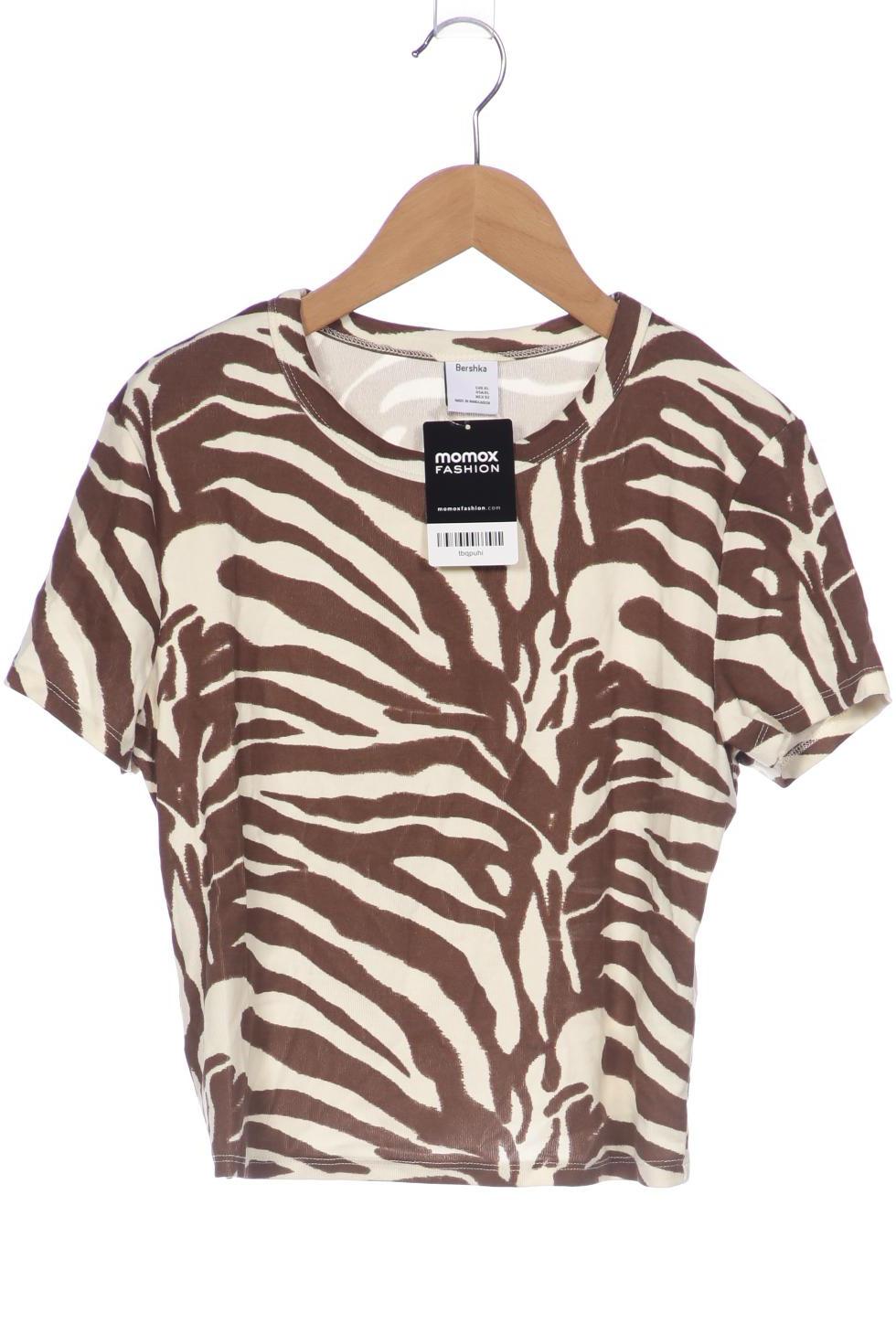 

bershka Damen T-Shirt, braun, Gr. 36