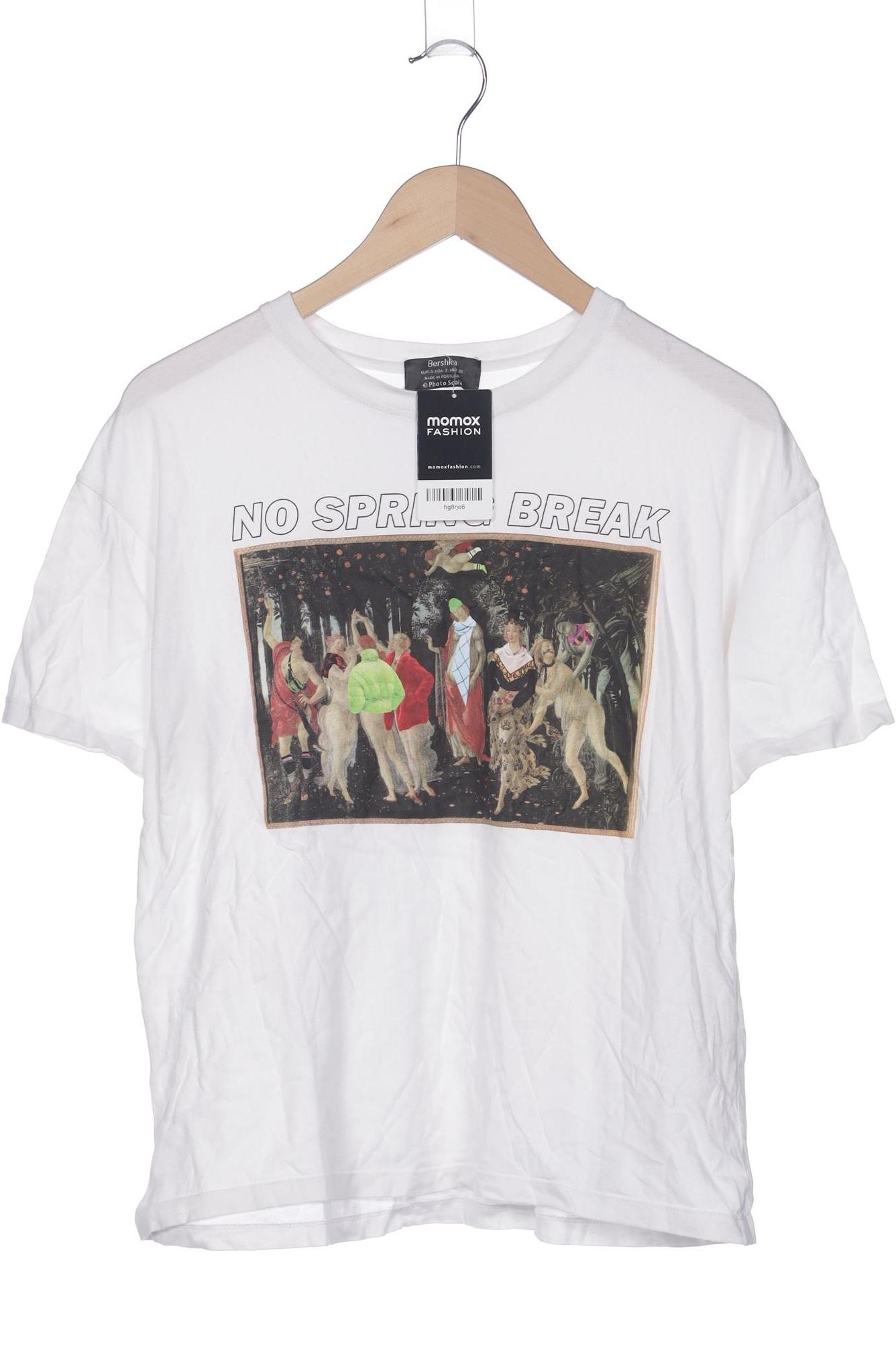 

bershka Damen T-Shirt, weiß, Gr. 36